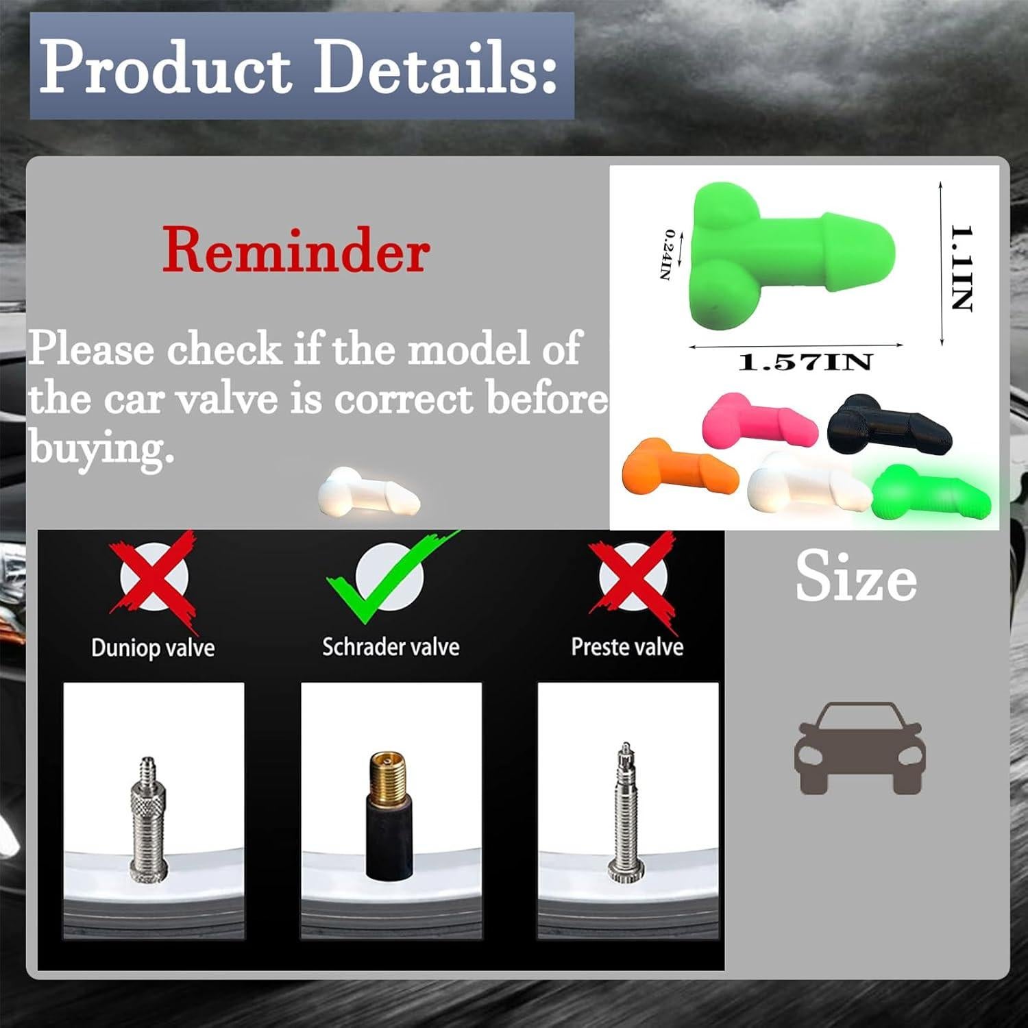 4 Tapas de Válvula Brillantes SISUJA para Neumáticos Blancas