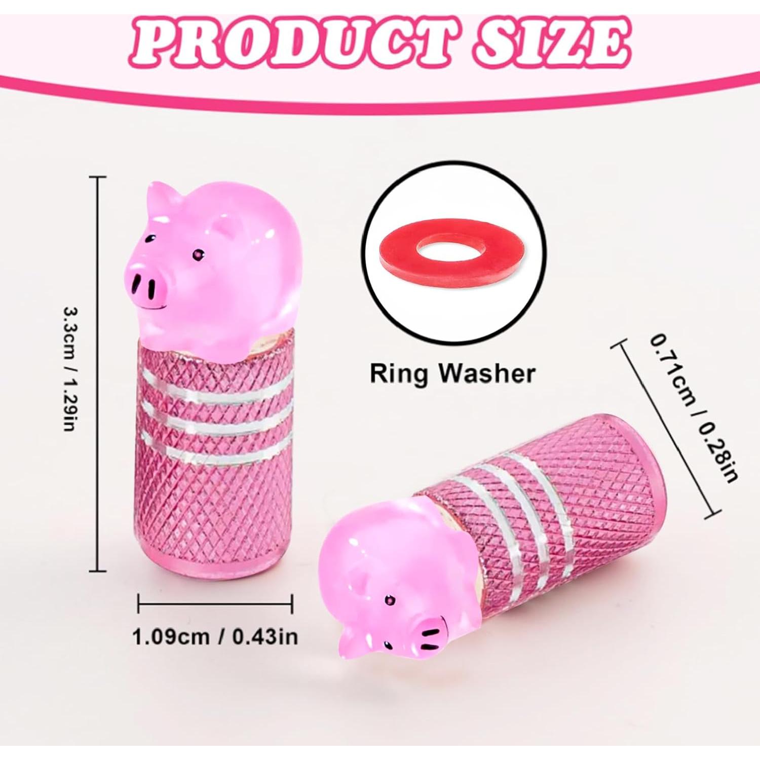 4 Tapones de Válvula de Neumático Gato Databa Aluminio Rosa