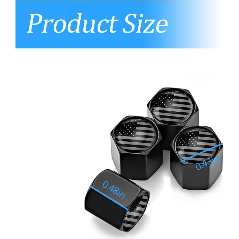 Tapas de Válvula de Neumático AUKEPO con Bandera Americana, 4 Pzas