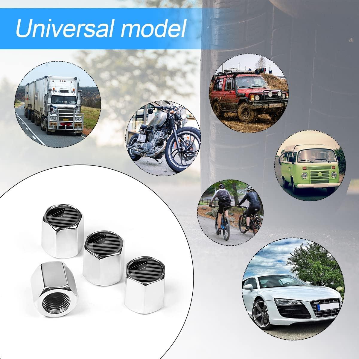 Tapas de Válvula de Neumático AUKEPO con Bandera Americana, 4 Pzas