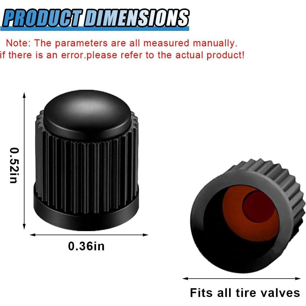 Tapas de Válvula de Neumático GAOLAOSY - 20 Piezas, Negro