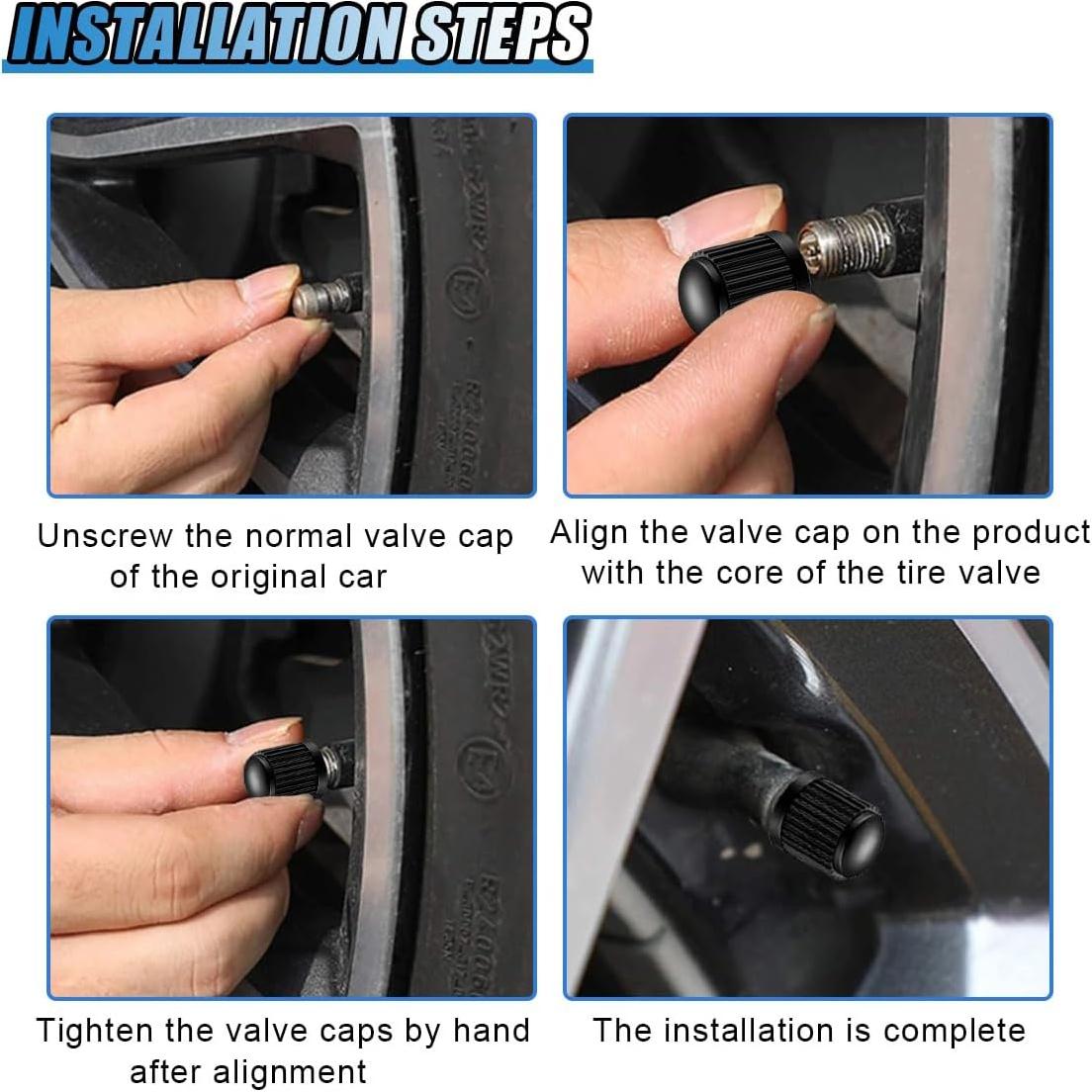 Tapas de Válvula de Neumático GAOLAOSY - 20 Piezas, Negro