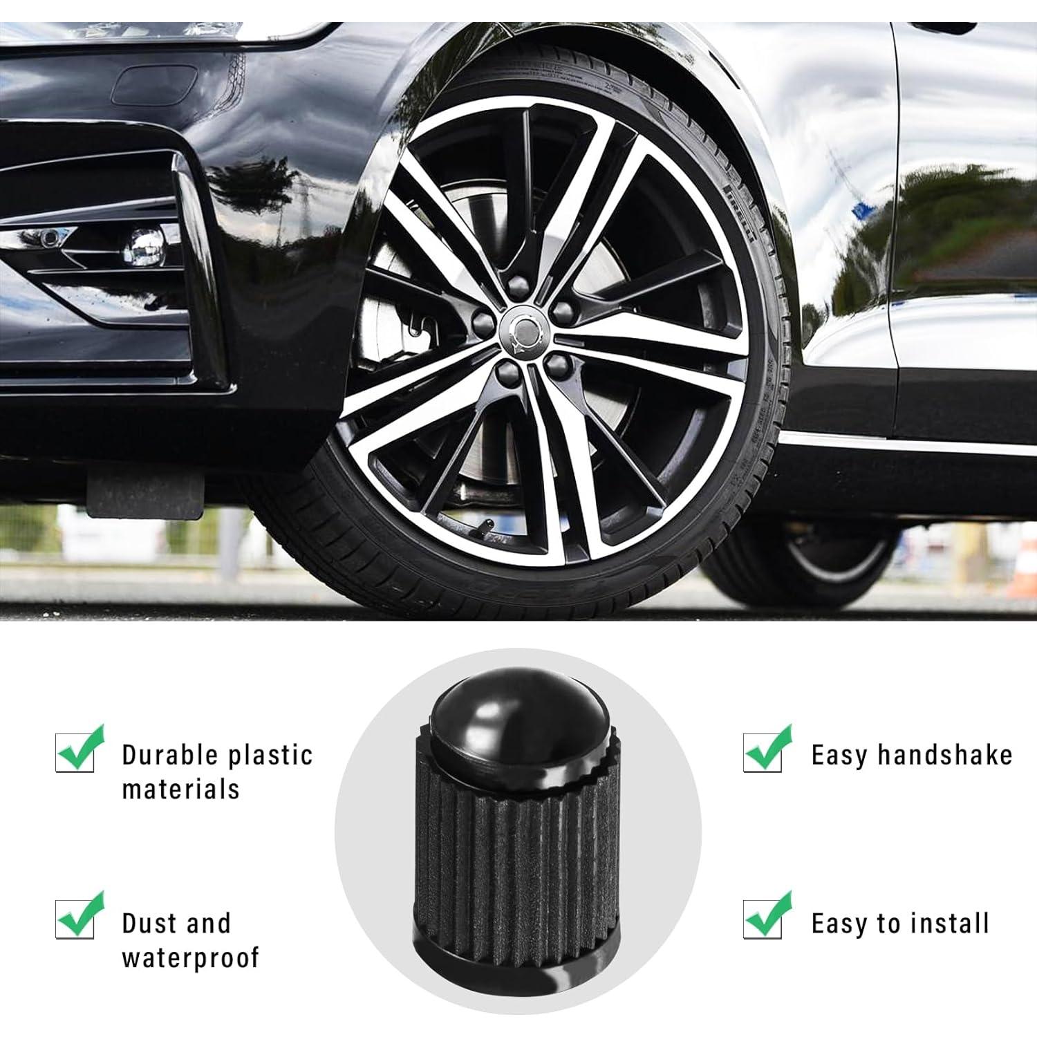 Ziciner 20 PCS Tapas de Válvula de Neumático Universal Negro