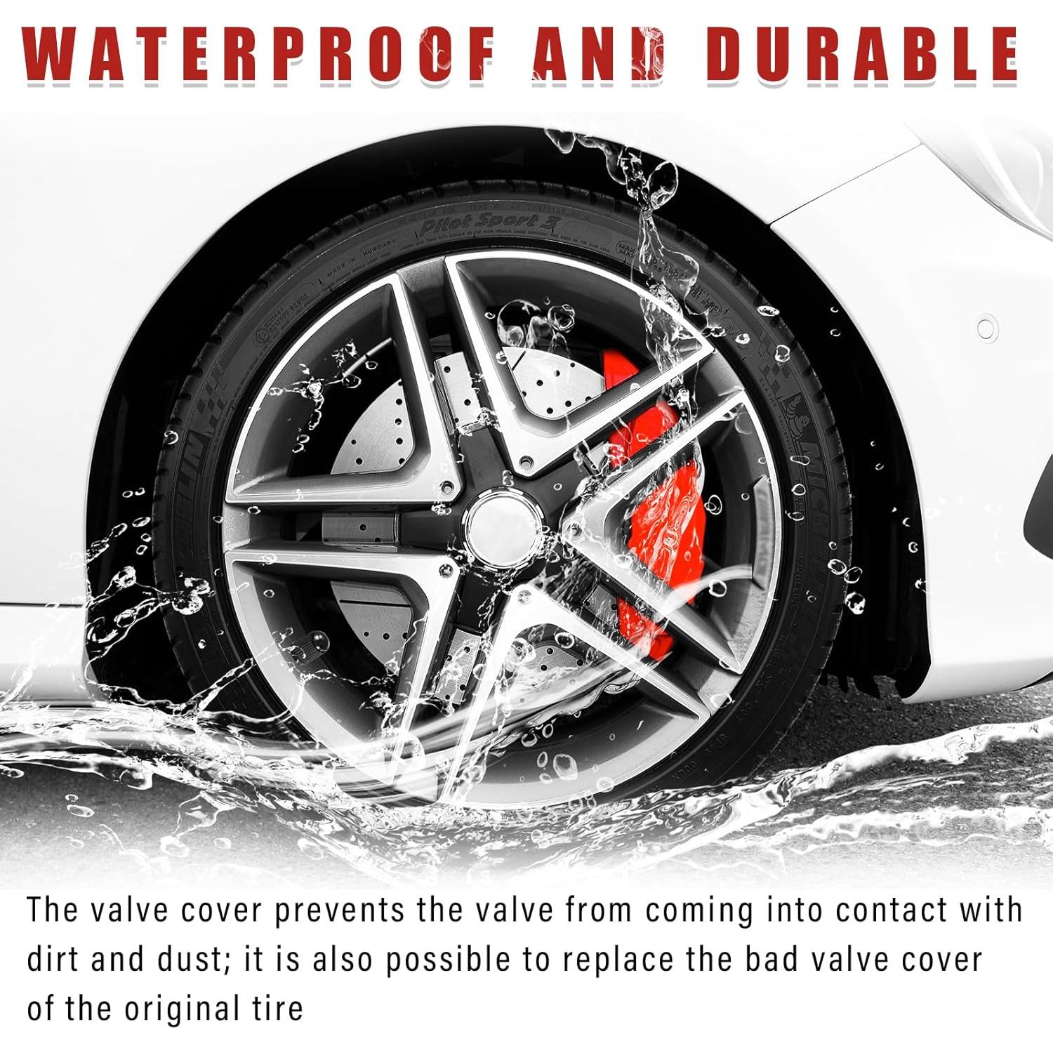 Ziciner 20 PCS Tapas de Válvula de Neumático Universal Negro