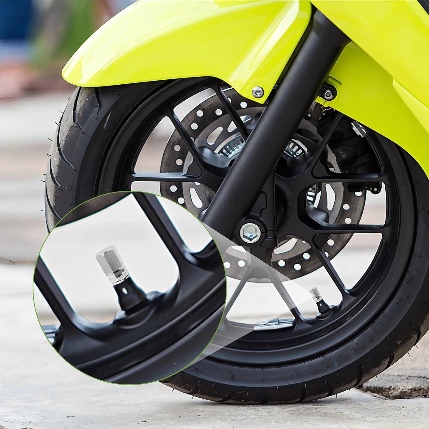 20 Tapones de Válvula de Neumático Dirvcp Aluminio Plateado