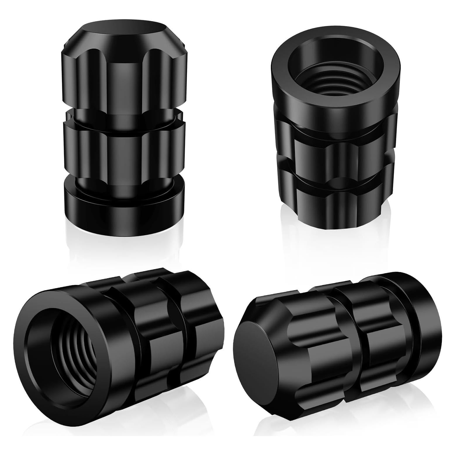 Tapas de Válvula de Neumático QUARKACE 4 Piezas Metal Negro