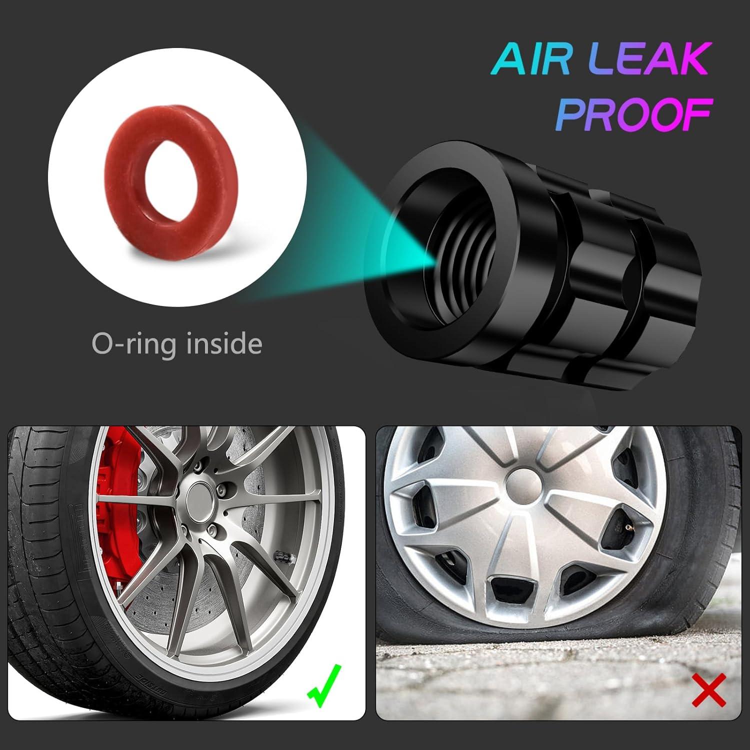 Tapas de Válvula de Neumático QUARKACE 4 Piezas Metal Negro