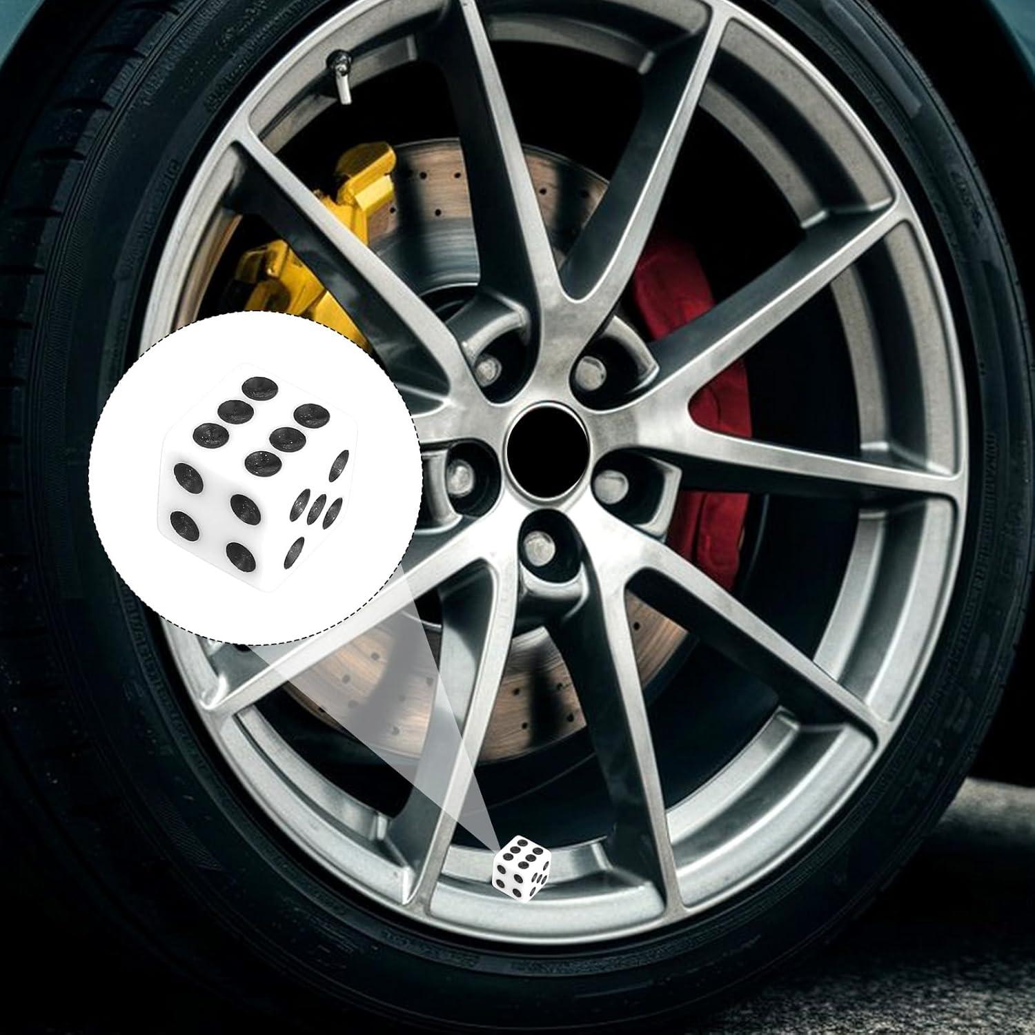 4 Tapones de Válvula de Neumático Exircy Dado Blanco Universal