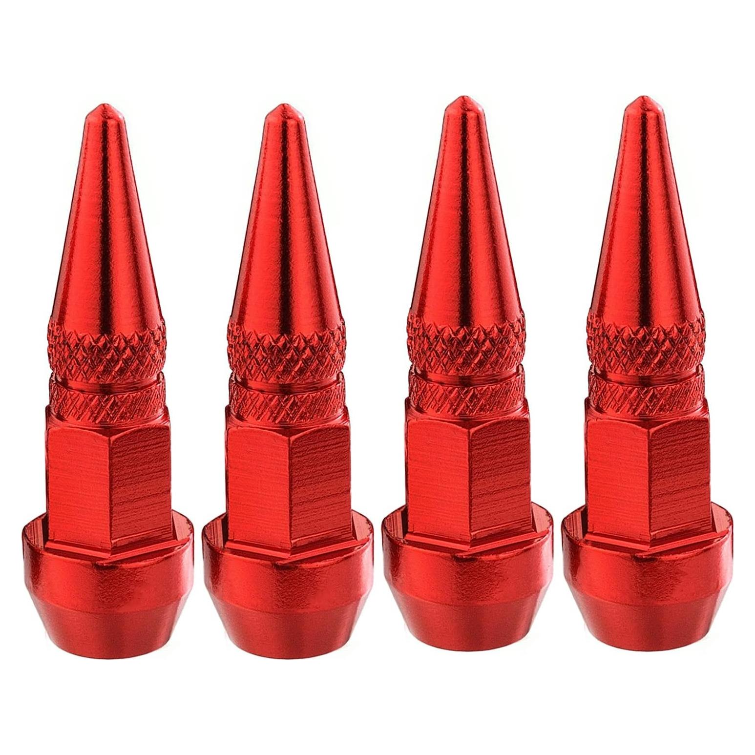 Tapa de Válvula de Neumático Lunsom Aluminio Rojo 4 Pcs