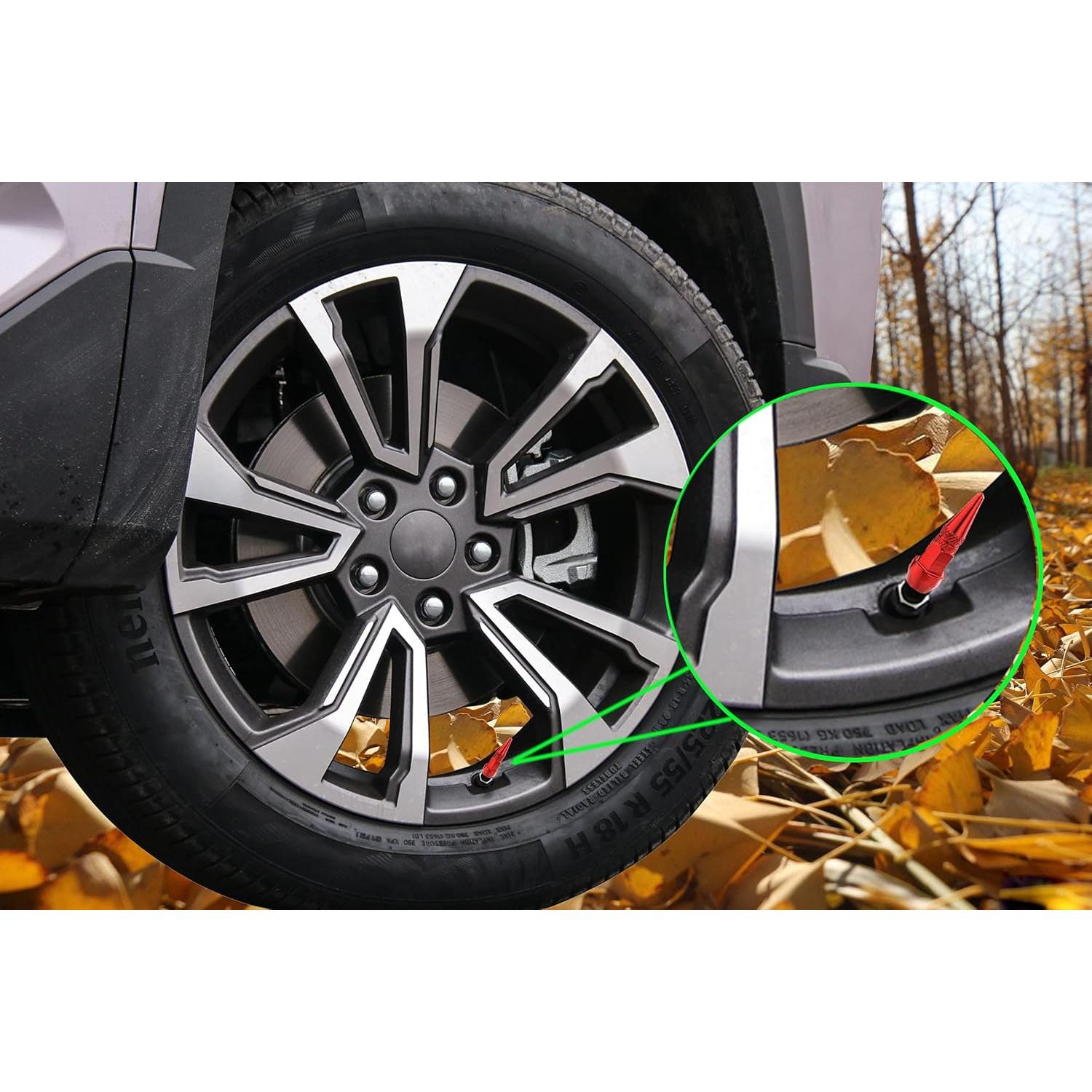 Tapa de Válvula de Neumático Lunsom Aluminio Rojo 4 Pcs