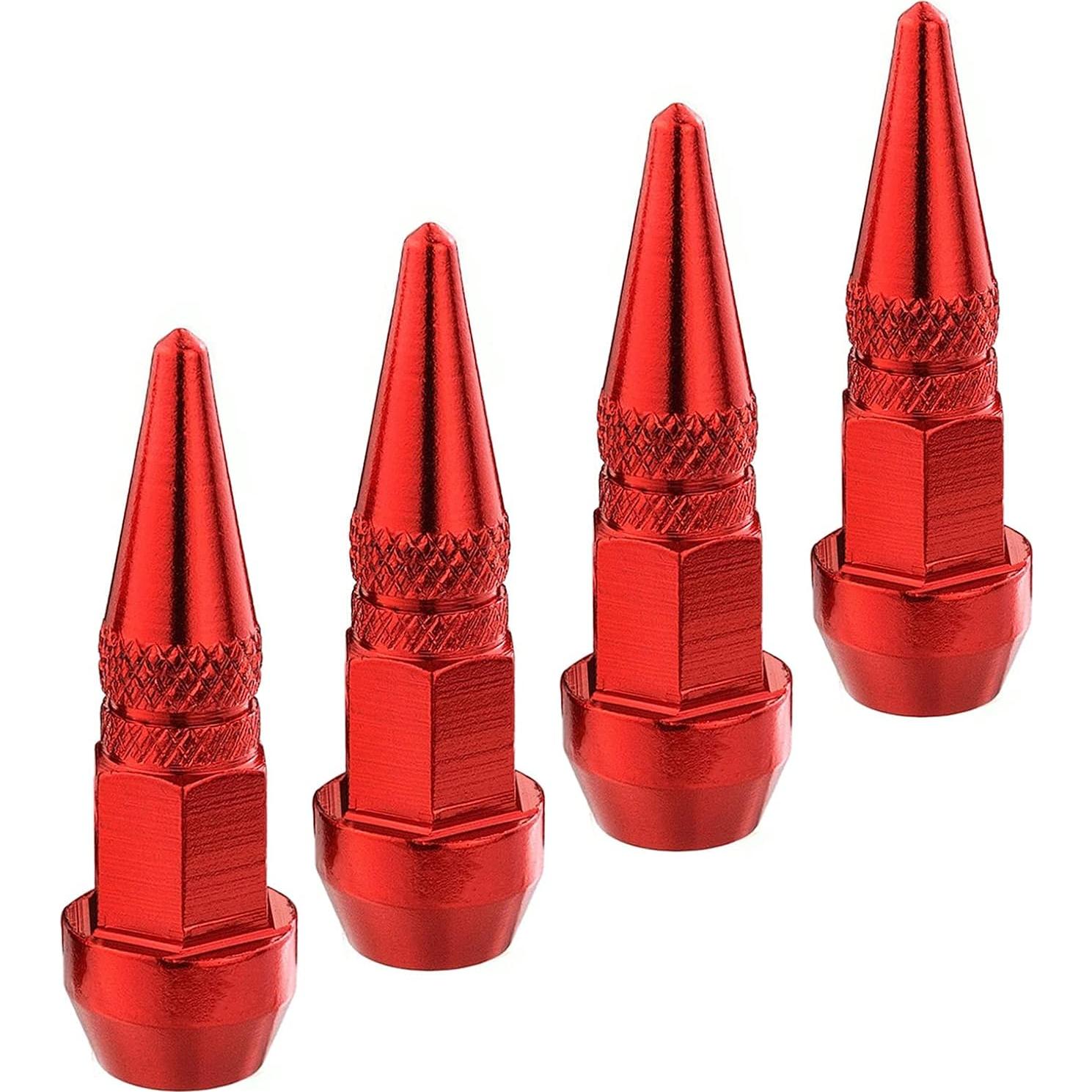 Tapa de Válvula de Neumático Lunsom Aluminio Rojo 4 Pcs