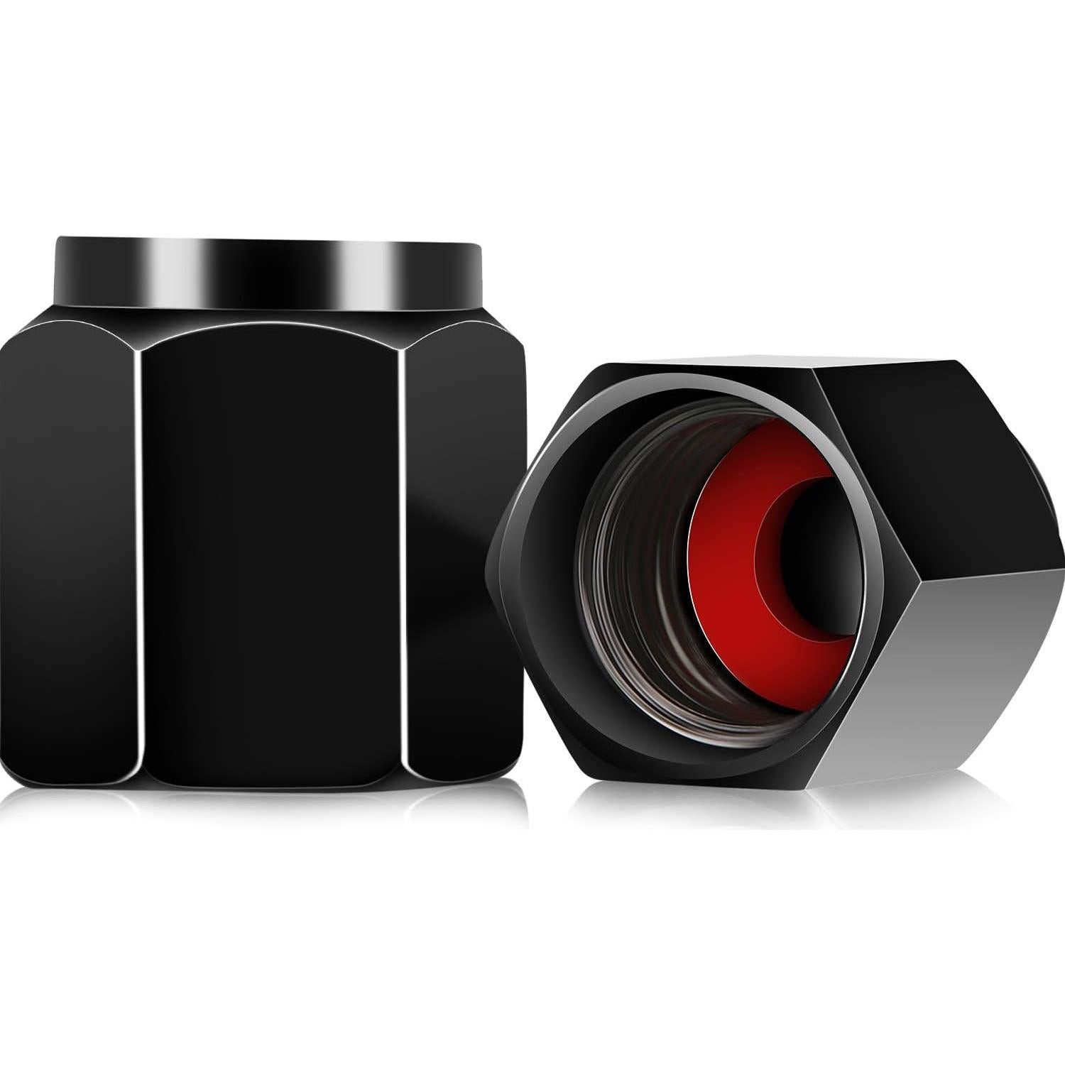 20 Tapas de Válvula de Neumático Mudder Hexagonales Negras