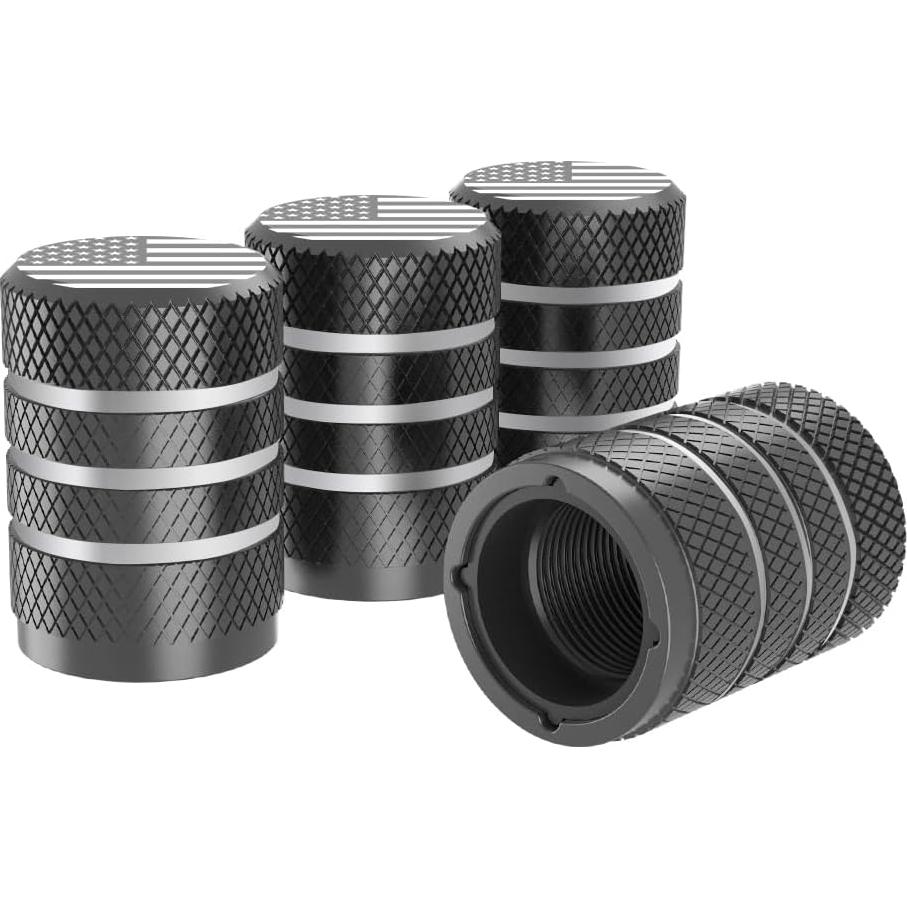 Tapas de Válvula de Metal Miliheaven Gris Bicolor - Paquete de 4