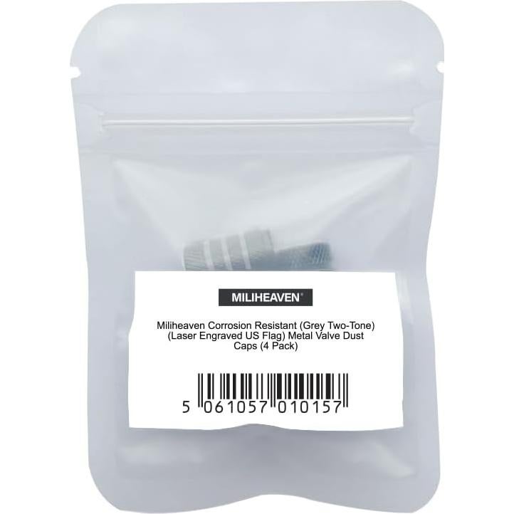 Tapas de Válvula de Metal Miliheaven Gris Bicolor - Paquete de 4