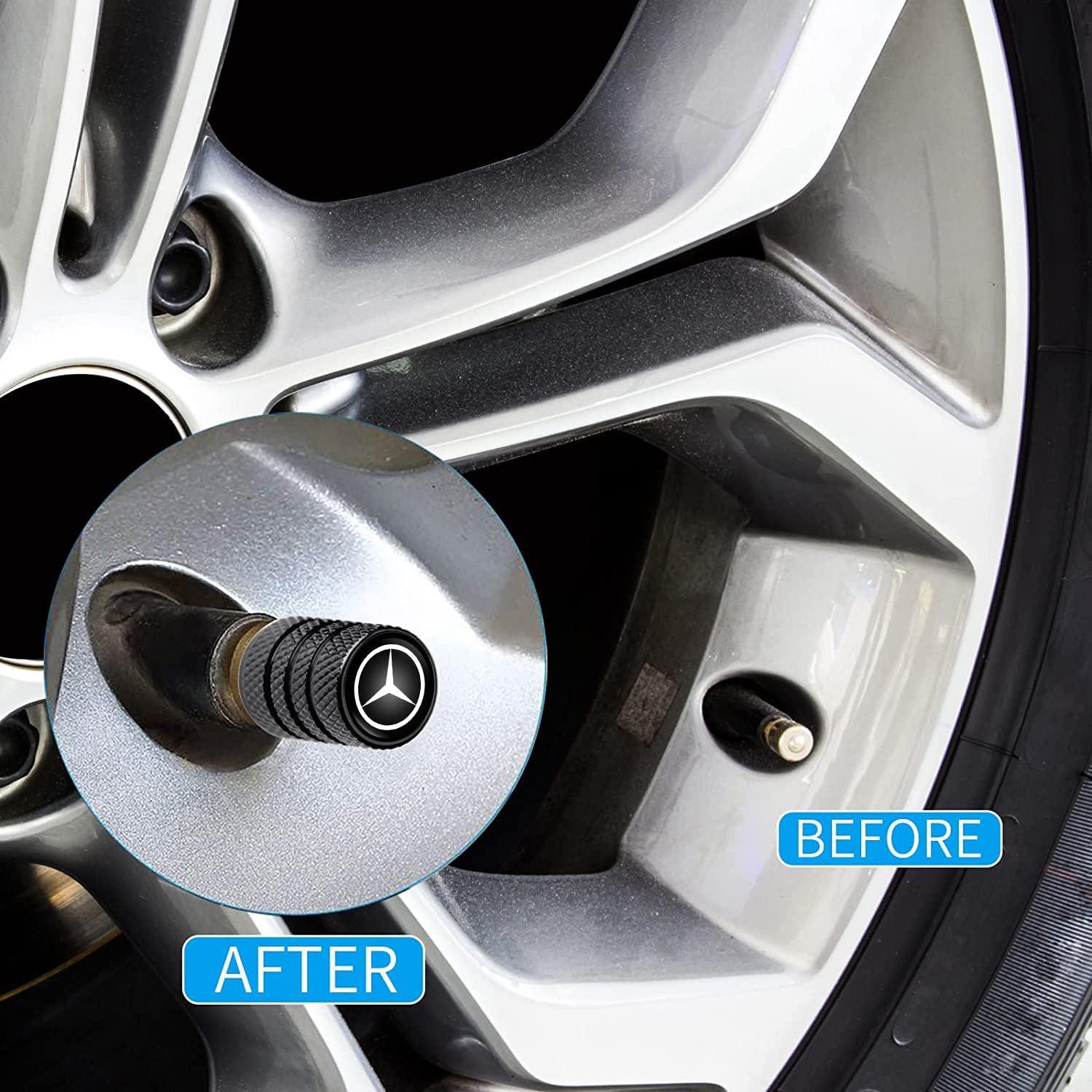 Tapas de Válvula de Neumático JSMAX 4 Piezas Universal Negro