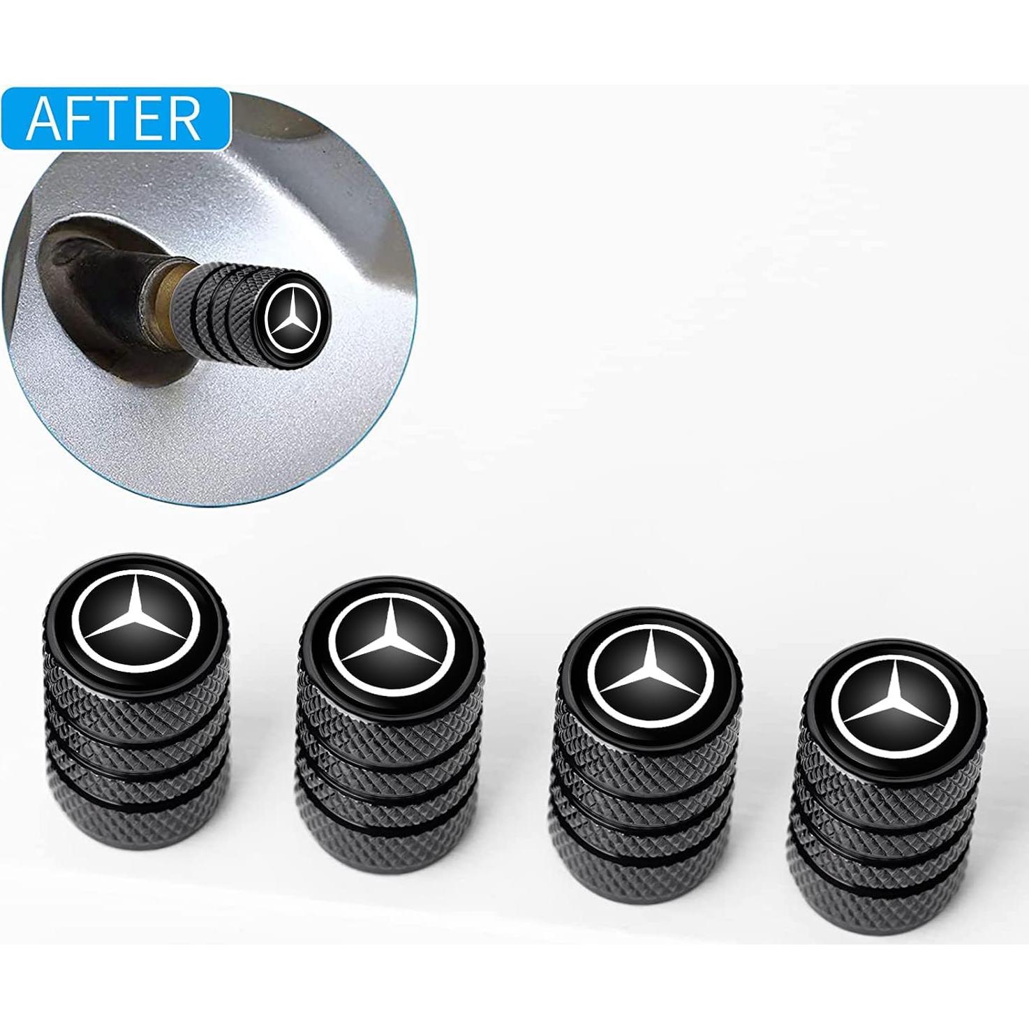 Tapas de Válvula de Neumático JSMAX 4 Piezas Universal Negro