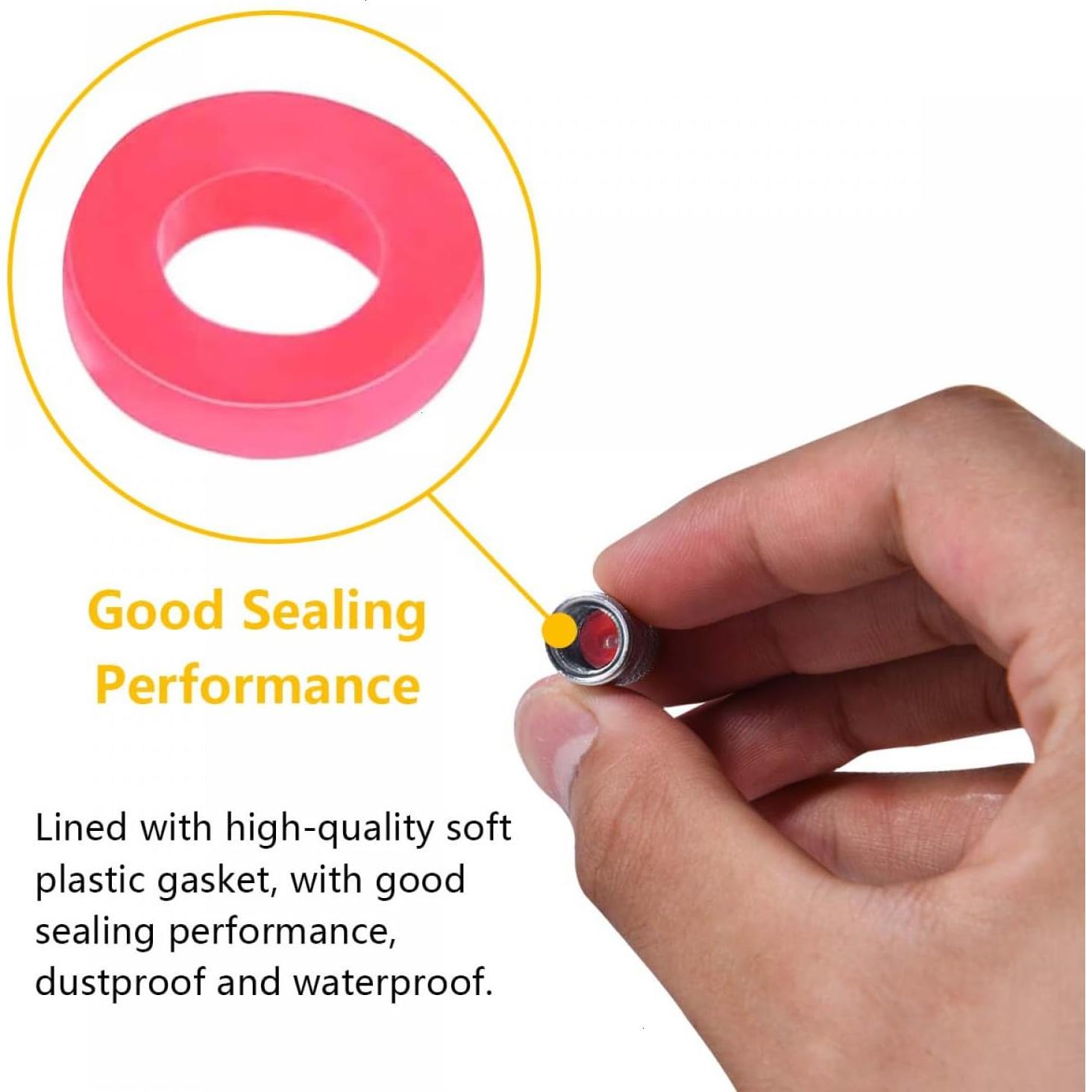 Tapas de Válvula de Neumático SenseYo 10 Pcs Aluminio Plata