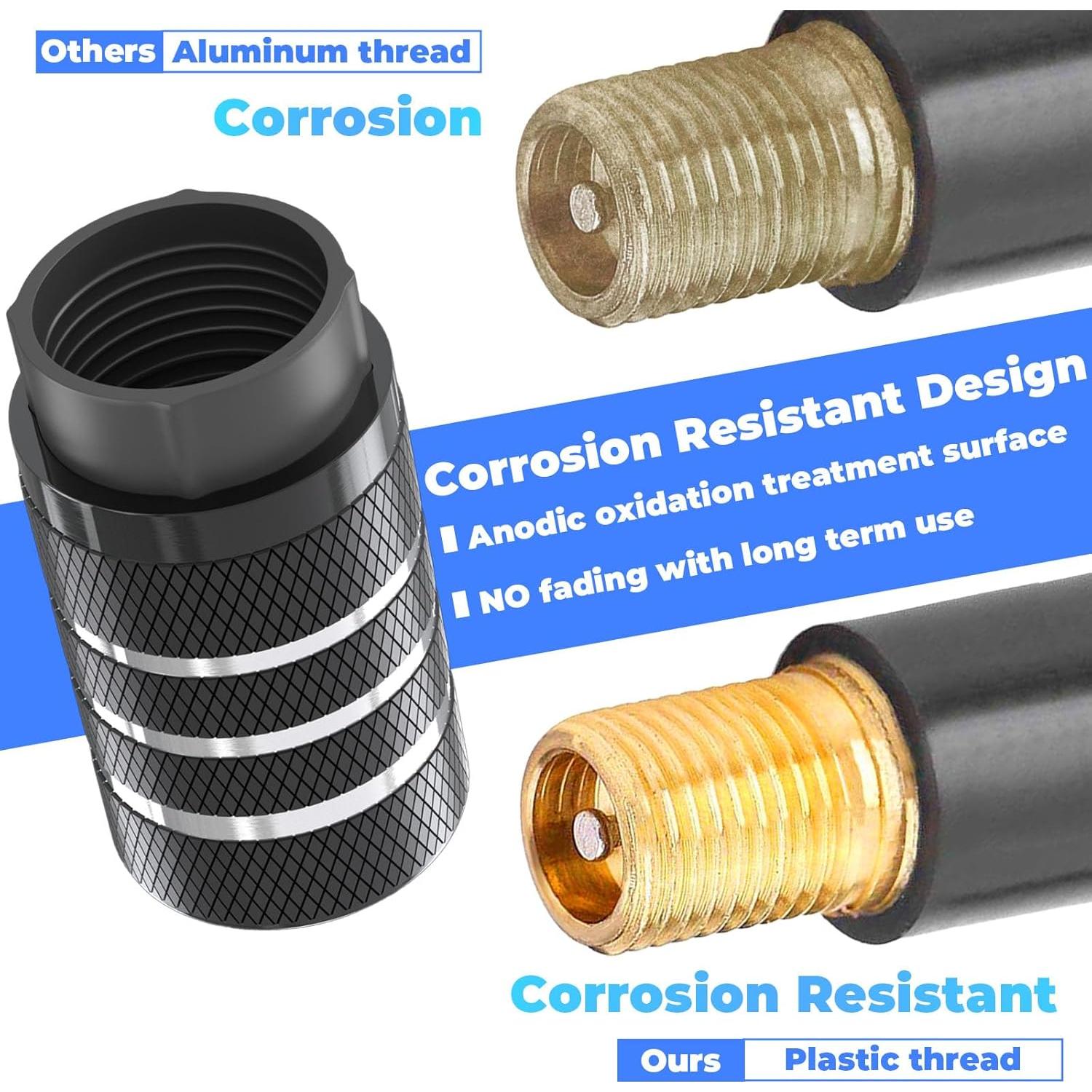 12 Tapones de Válvula de Neumático BFXM Universales Negros