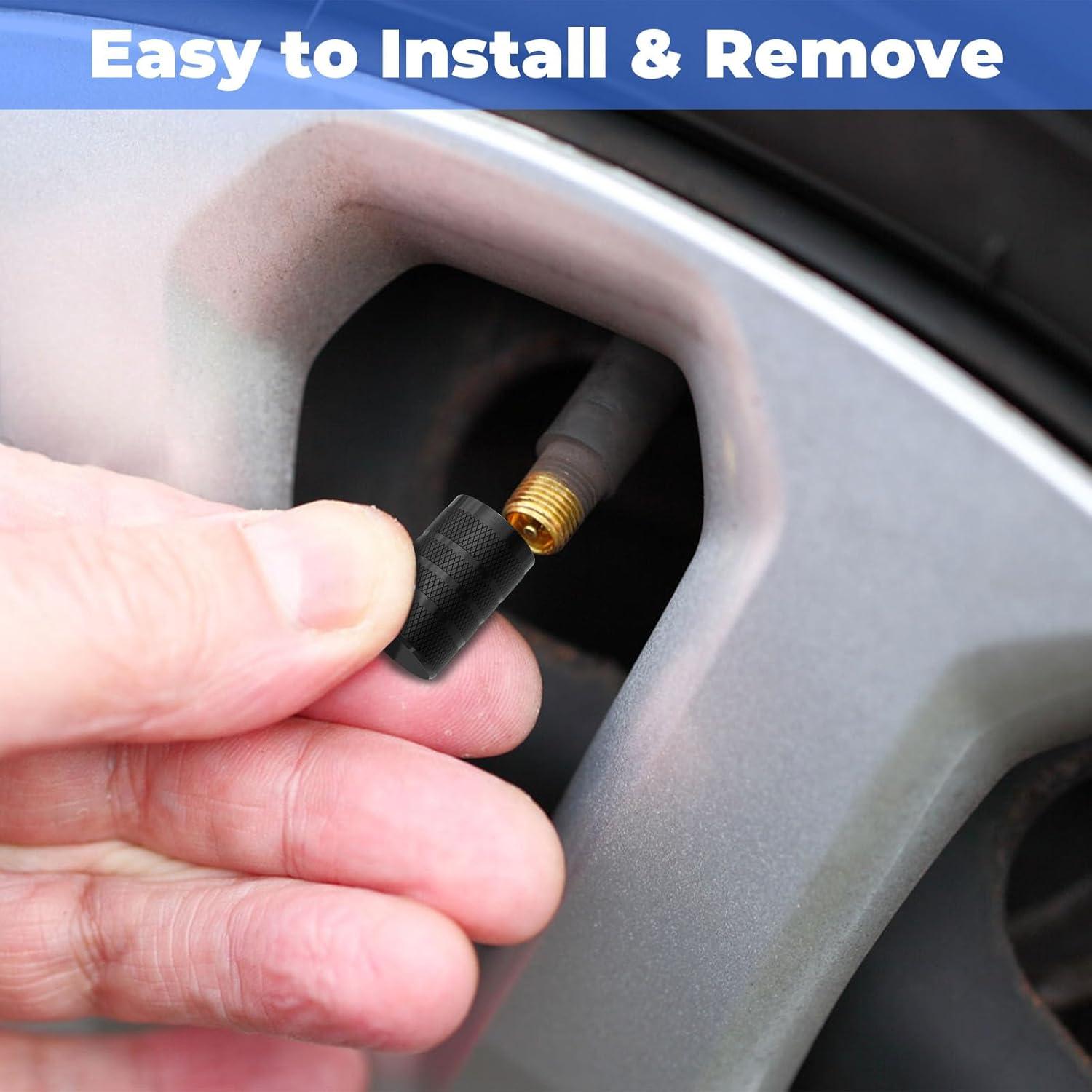 12 Tapones de Válvula de Neumático BFXM Universales Negros