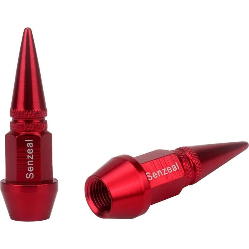 Tapones de Válvula de Neumático Senzeal Aluminio Rojo 4 Piezas