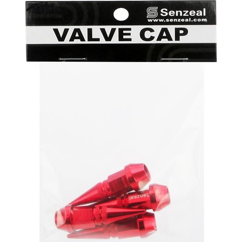 Tapones de Válvula de Neumático Senzeal Aluminio Rojo 4 Piezas