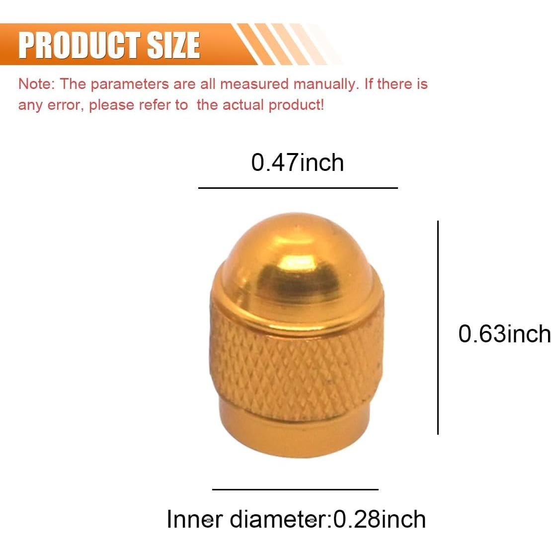 4PCS Bullet Style Tire Valve Stem Caps, Corrosion Resistant Aluminum Alloy Dustproof Car Wheel Tire Valve Caps, Universal Valve Stem Covers for Cars, SUVs, Trucks, Motorcycles, Bikes (Gold)