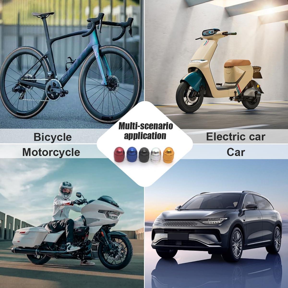 4PCS Bullet Style Tire Valve Stem Caps, Corrosion Resistant Aluminum Alloy Dustproof Car Wheel Tire Valve Caps, Universal Valve Stem Covers for Cars, SUVs, Trucks, Motorcycles, Bikes (Gold)