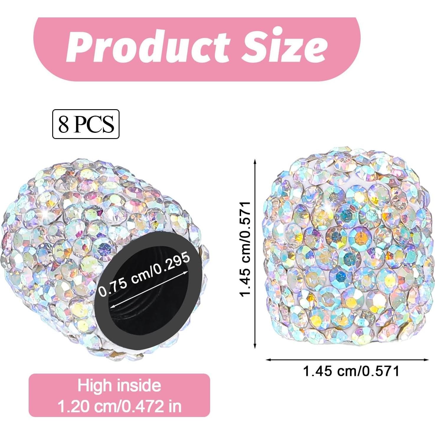 8 Tapas de Válvula de Neumático Brillantes ZEYIYER Rhinestone AB