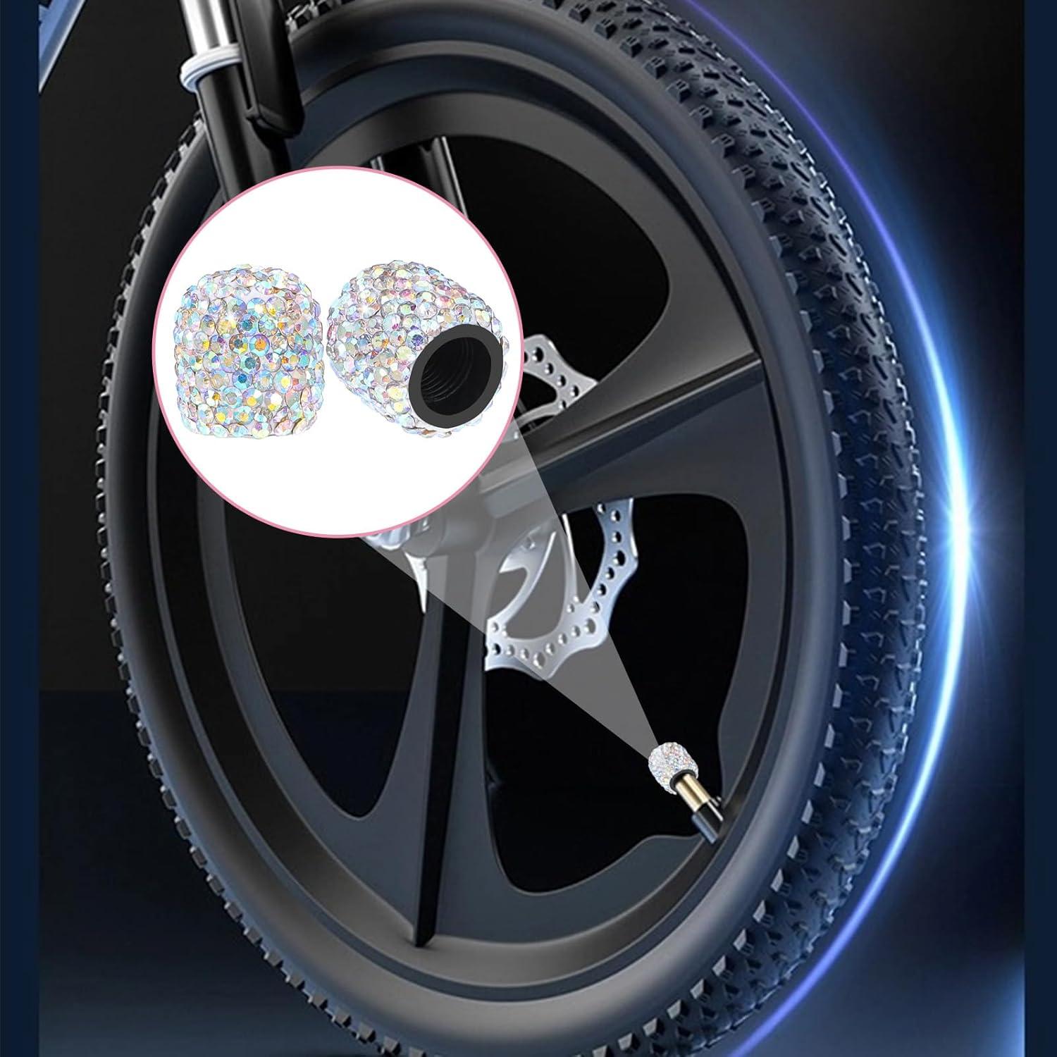 8 Tapas de Válvula de Neumático Brillantes ZEYIYER Rhinestone AB