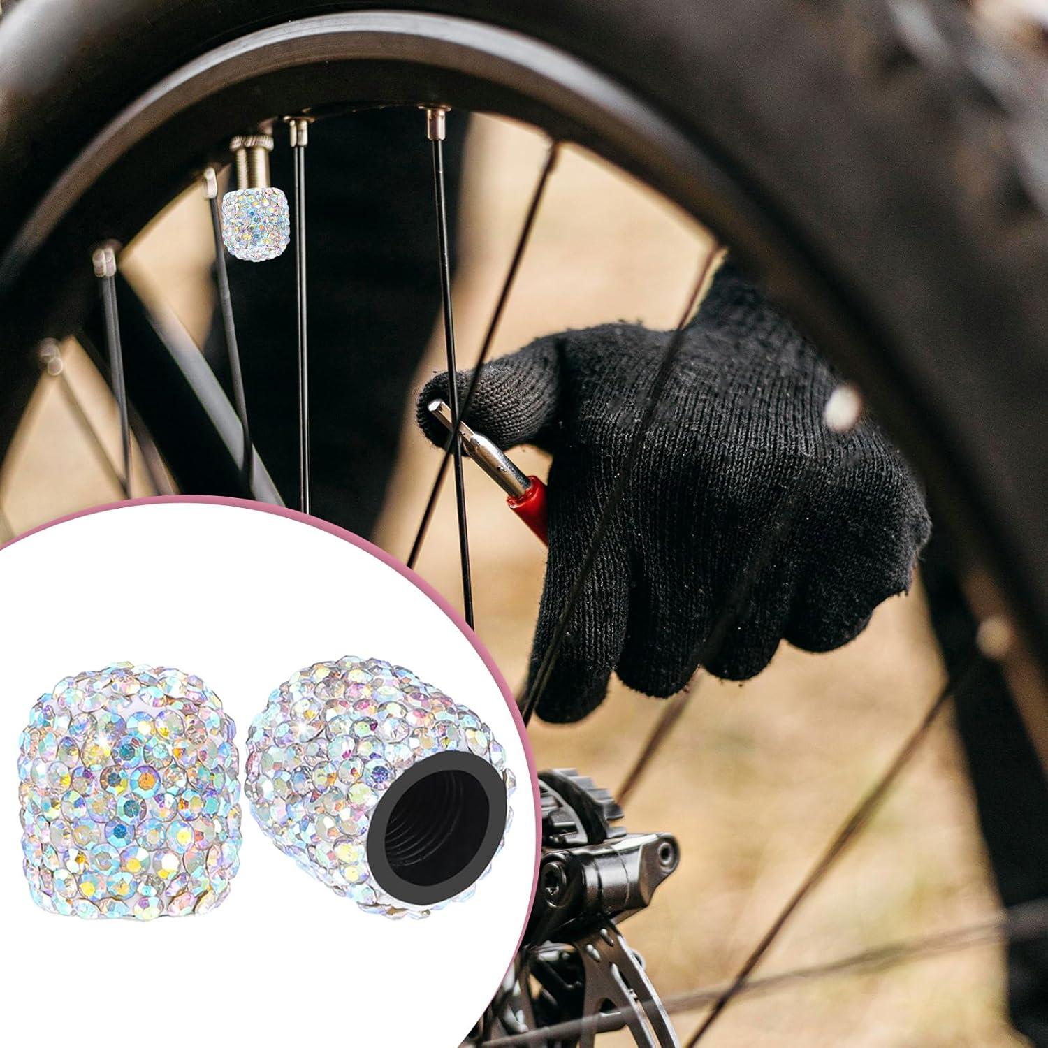 8 Tapas de Válvula de Neumático Brillantes ZEYIYER Rhinestone AB