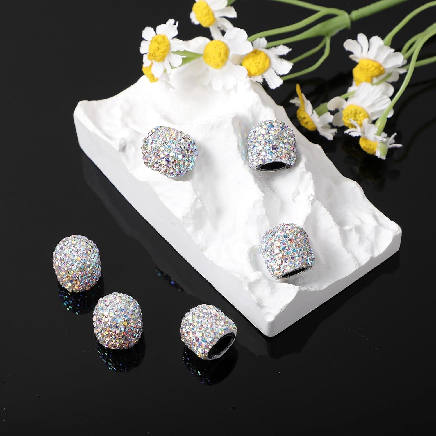 8 Tapas de Válvula de Neumático Brillantes ZEYIYER Rhinestone AB