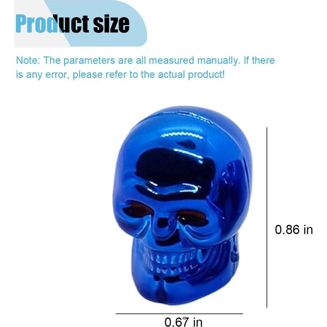 4 Tapas de Válvula de Neumático Estilo Calavera BDZMC Azul