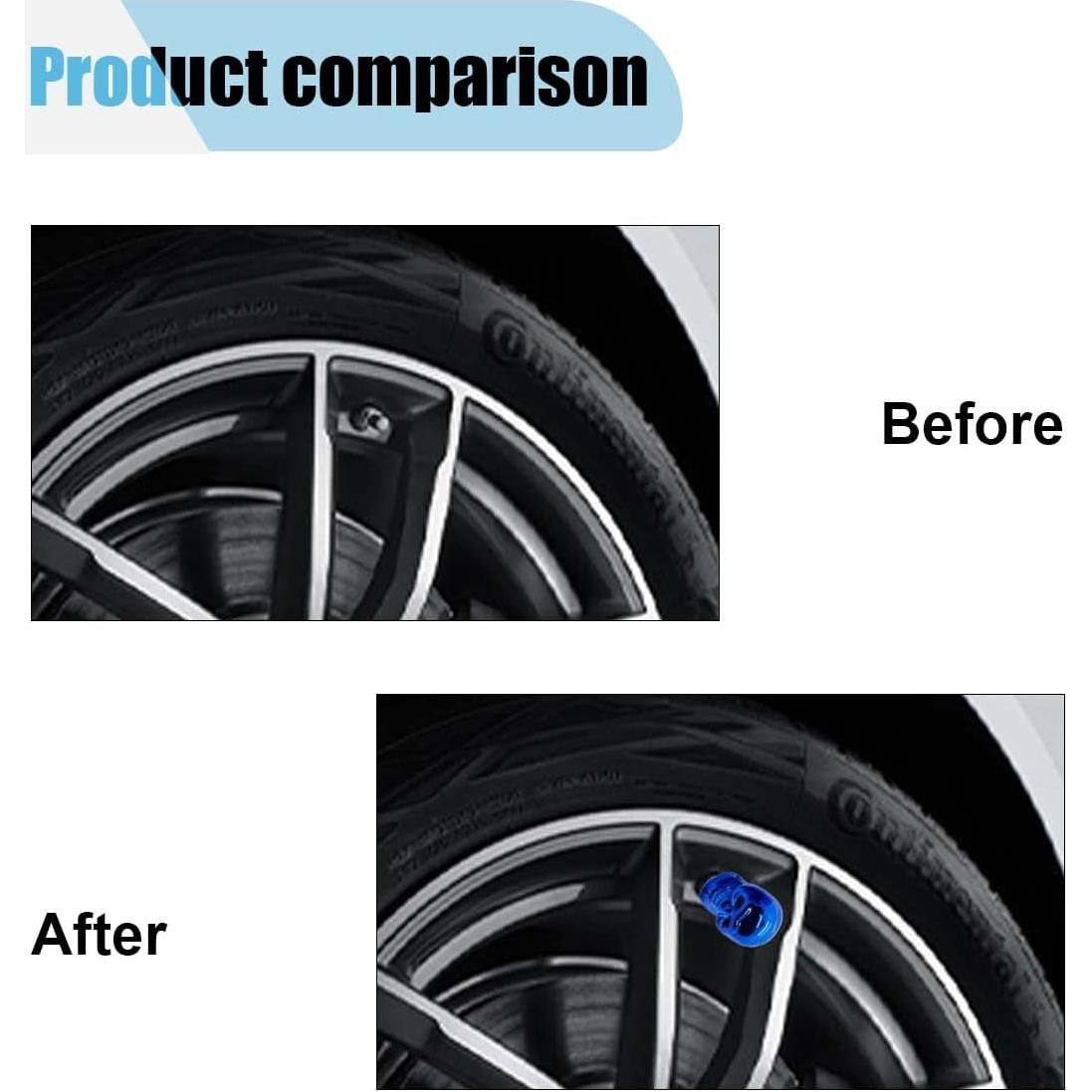 4 Tapas de Válvula de Neumático Estilo Calavera BDZMC Azul