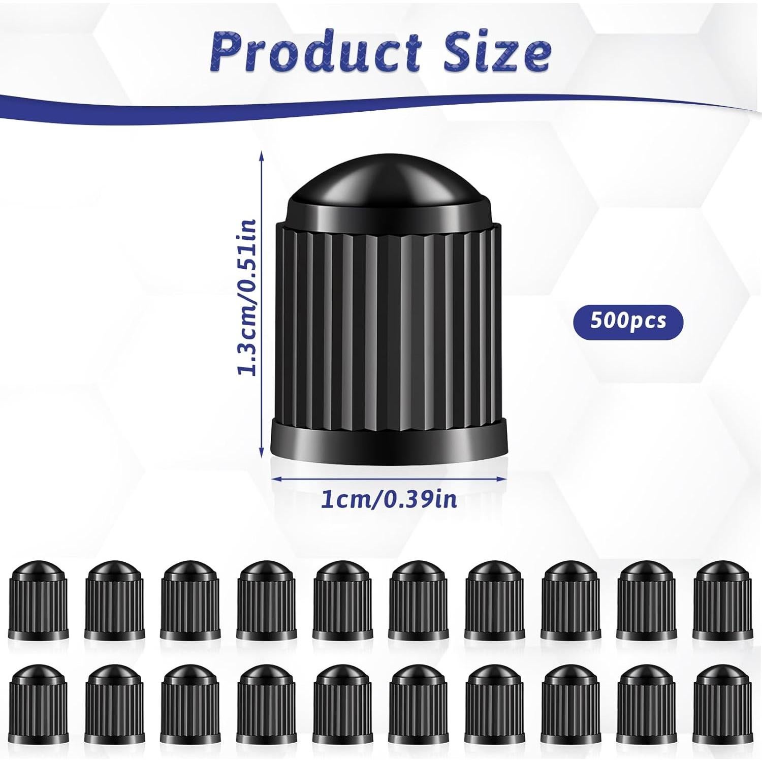 Paquete de 500 Tapas de Vástago de Válvula SynHHergyx Negras