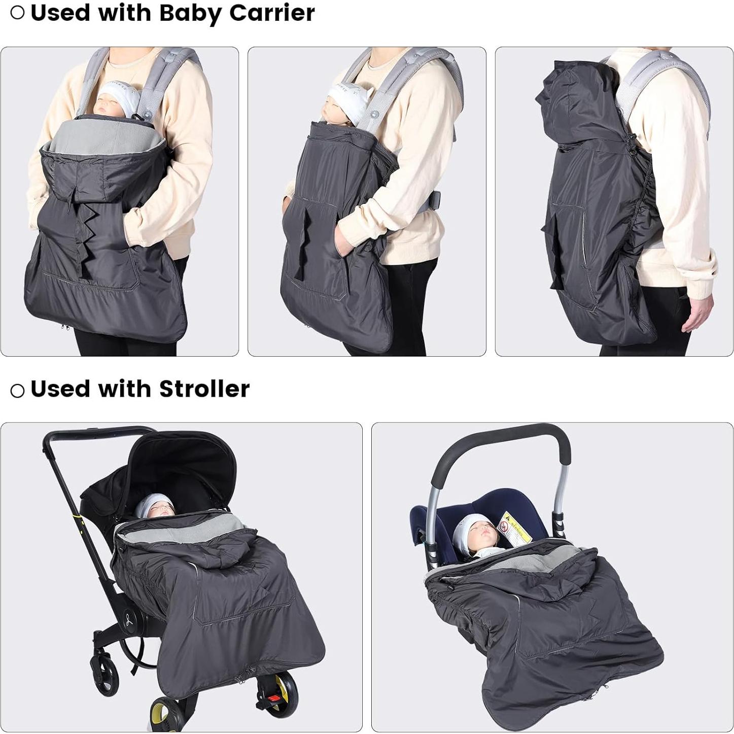 Cubierta para Portabebés Orzbow Gris Oscuro 3 Temporadas Impermeable