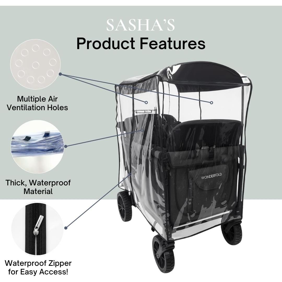Cubierta de Lluvia SASHA para Carritos WonderFold W4 - Transparente