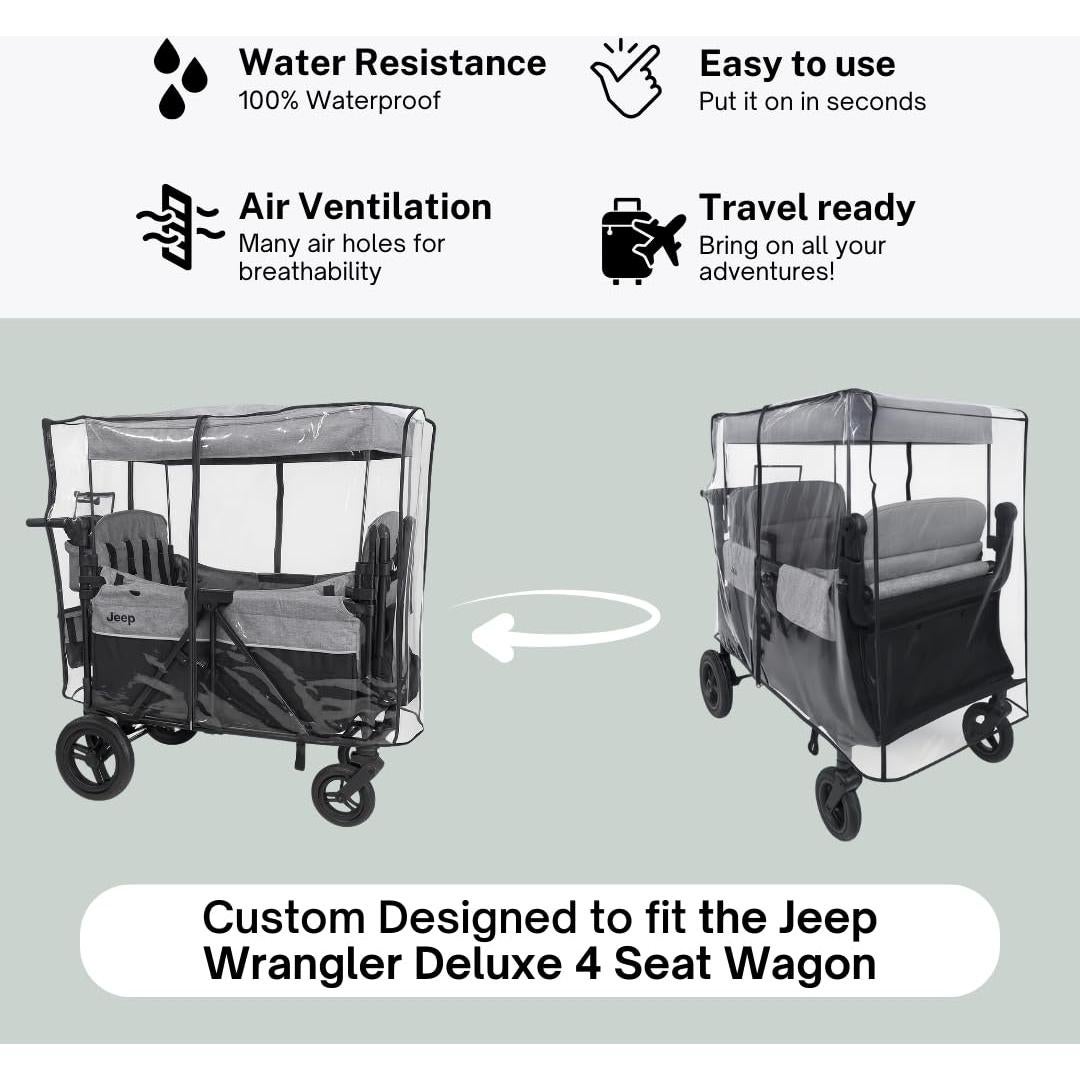 Funda de Lluvia SASHA para Jeep Wrangler Deluxe 4 Asientos - Transparente