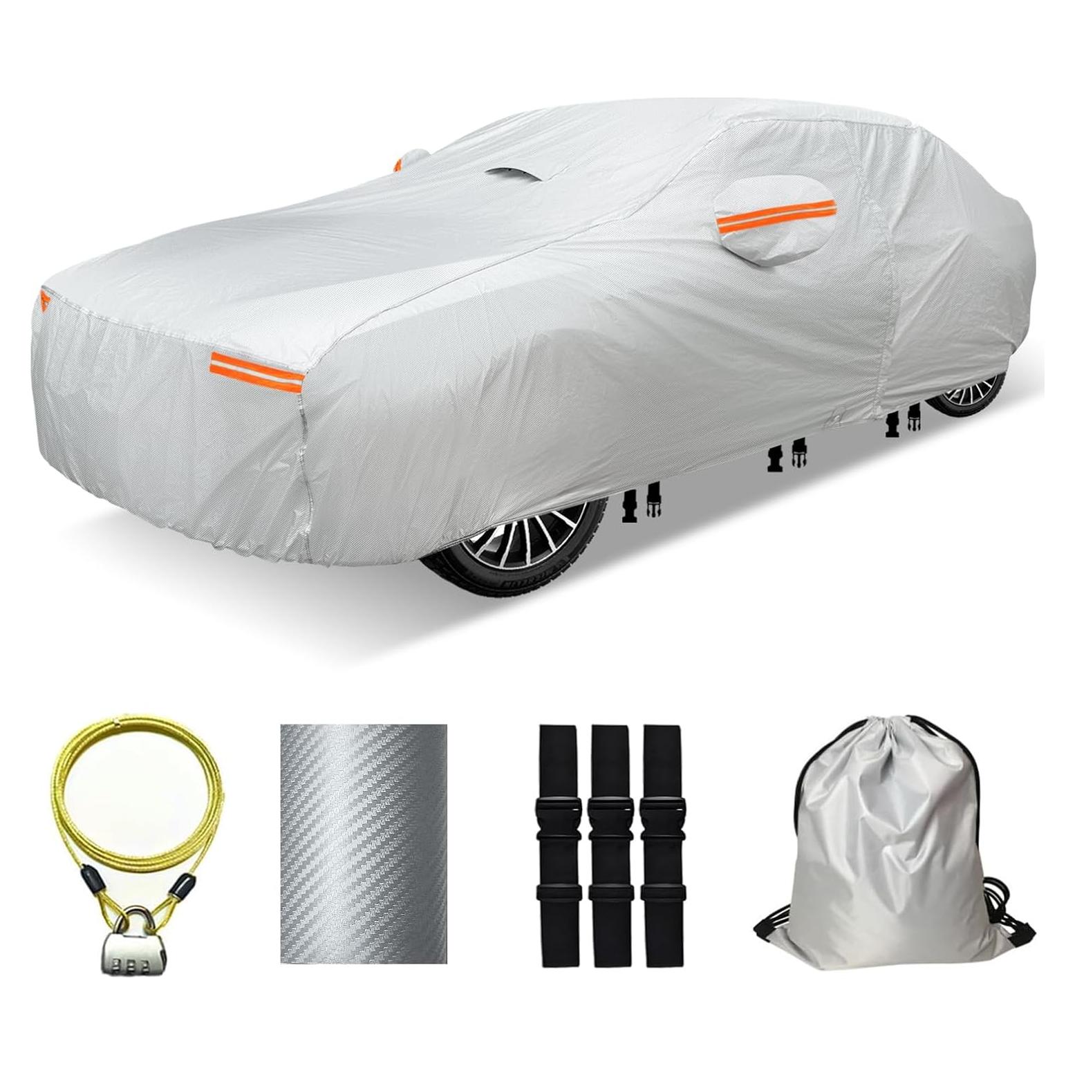 Cubierta de Coche OWEEIO Plata 30 Capas Impermeable Universal