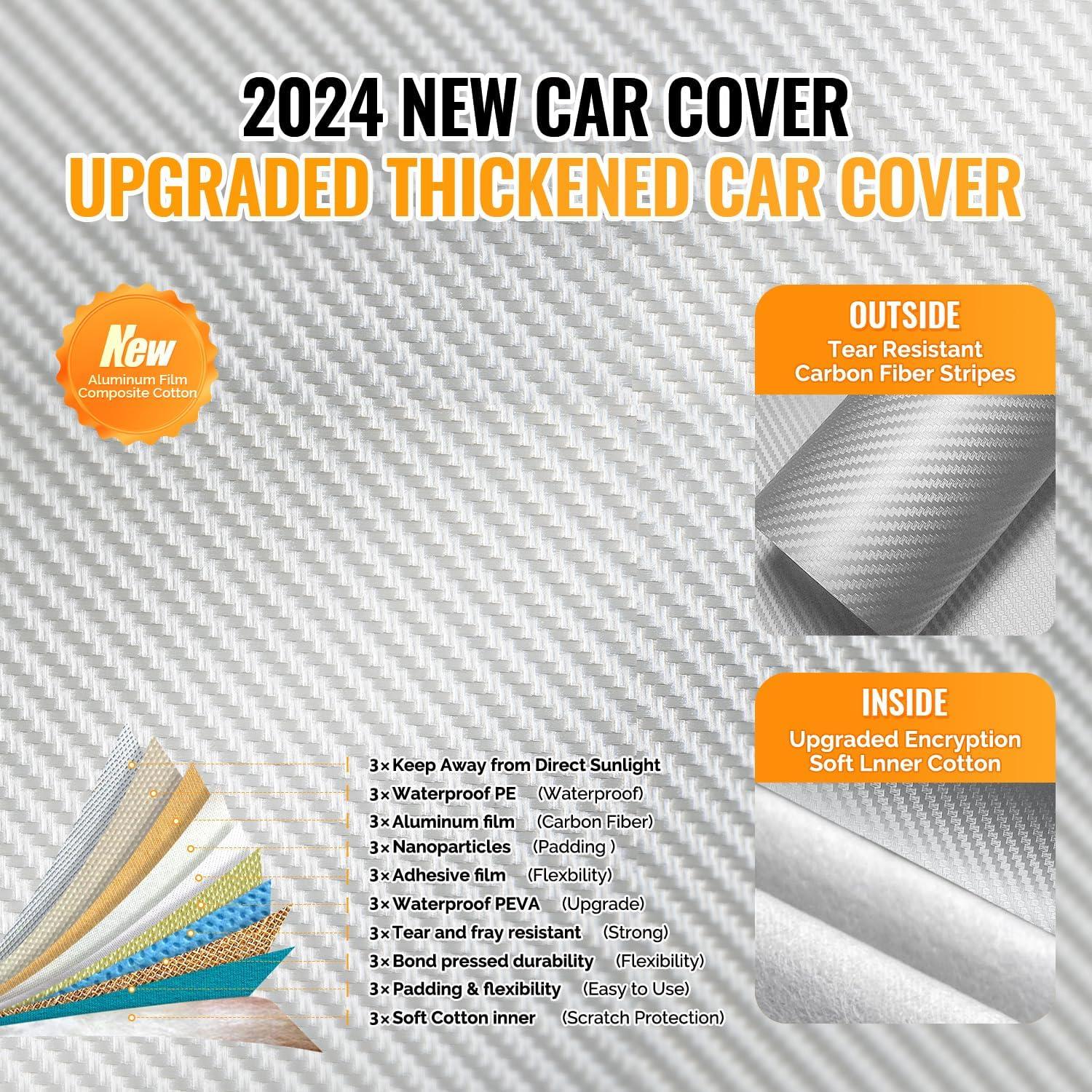 Cubierta de Coche OWEEIO Plata 30 Capas Impermeable Universal