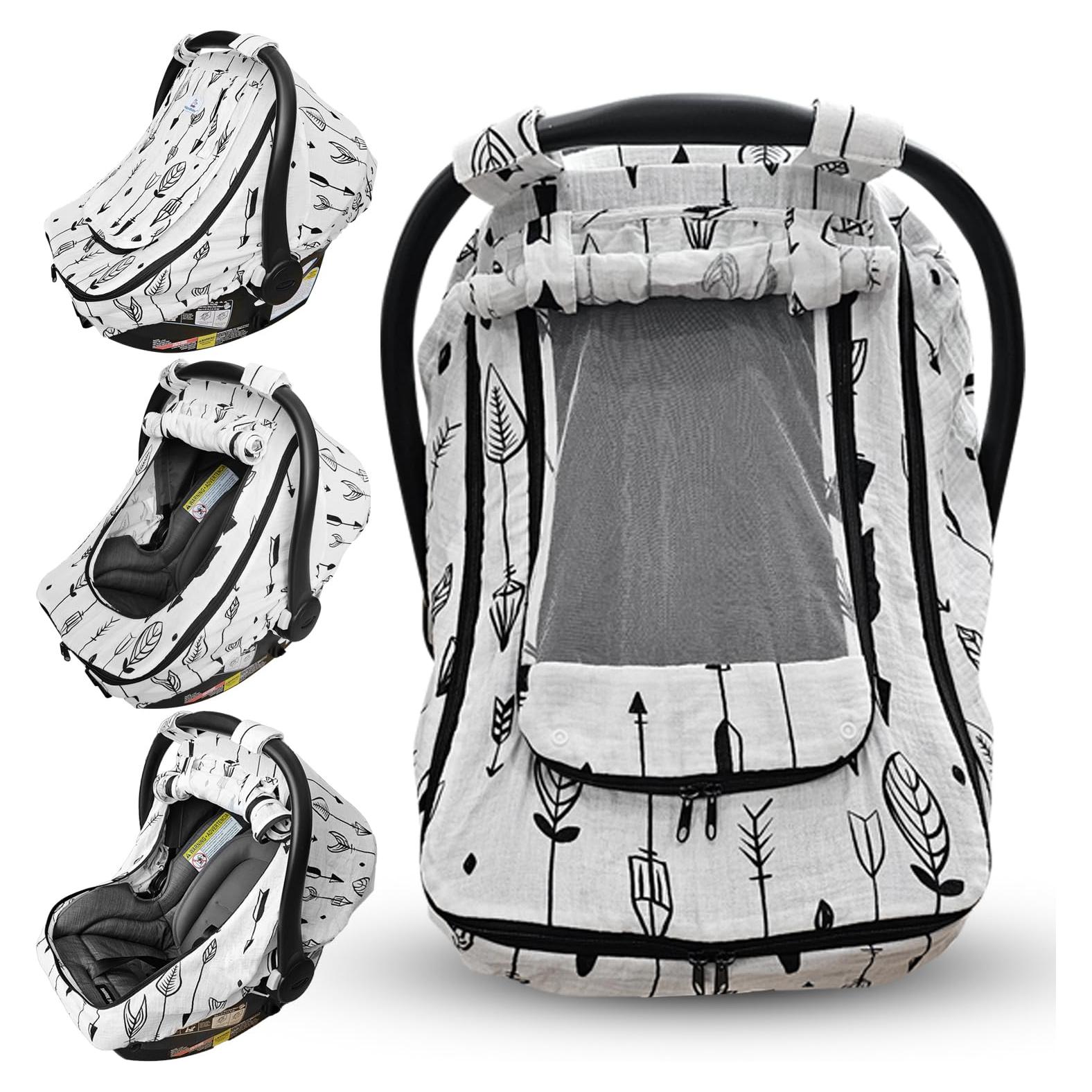 Funda de Asiento de Coche Muselina HippoBaby Flechas 100% Algodón