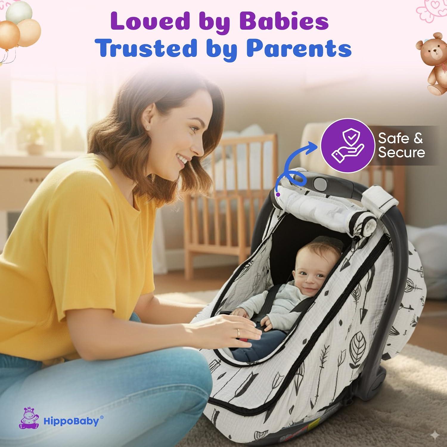 Funda de Asiento de Coche Muselina HippoBaby Flechas 100% Algodón