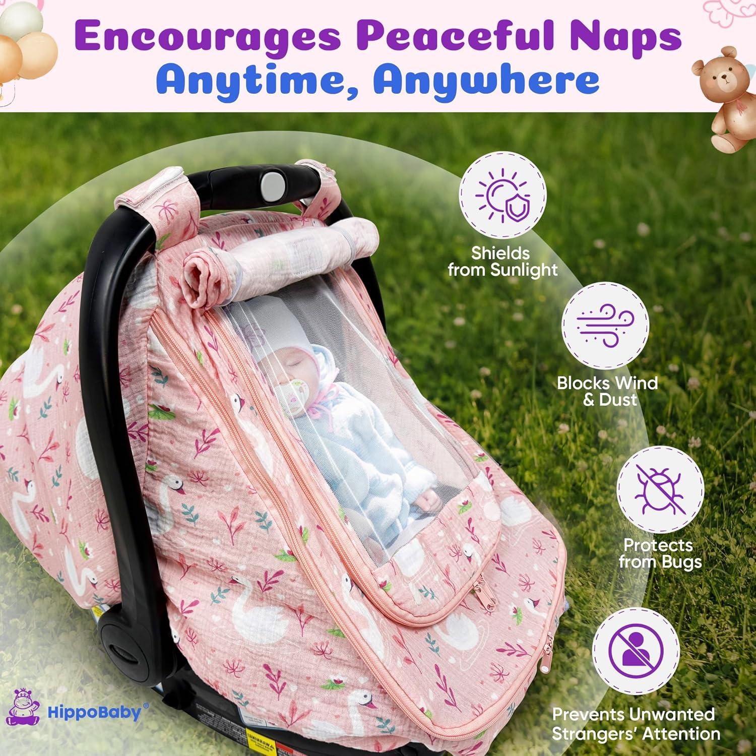 Funda de Asiento de Coche Muselina HippoBaby Flechas 100% Algodón