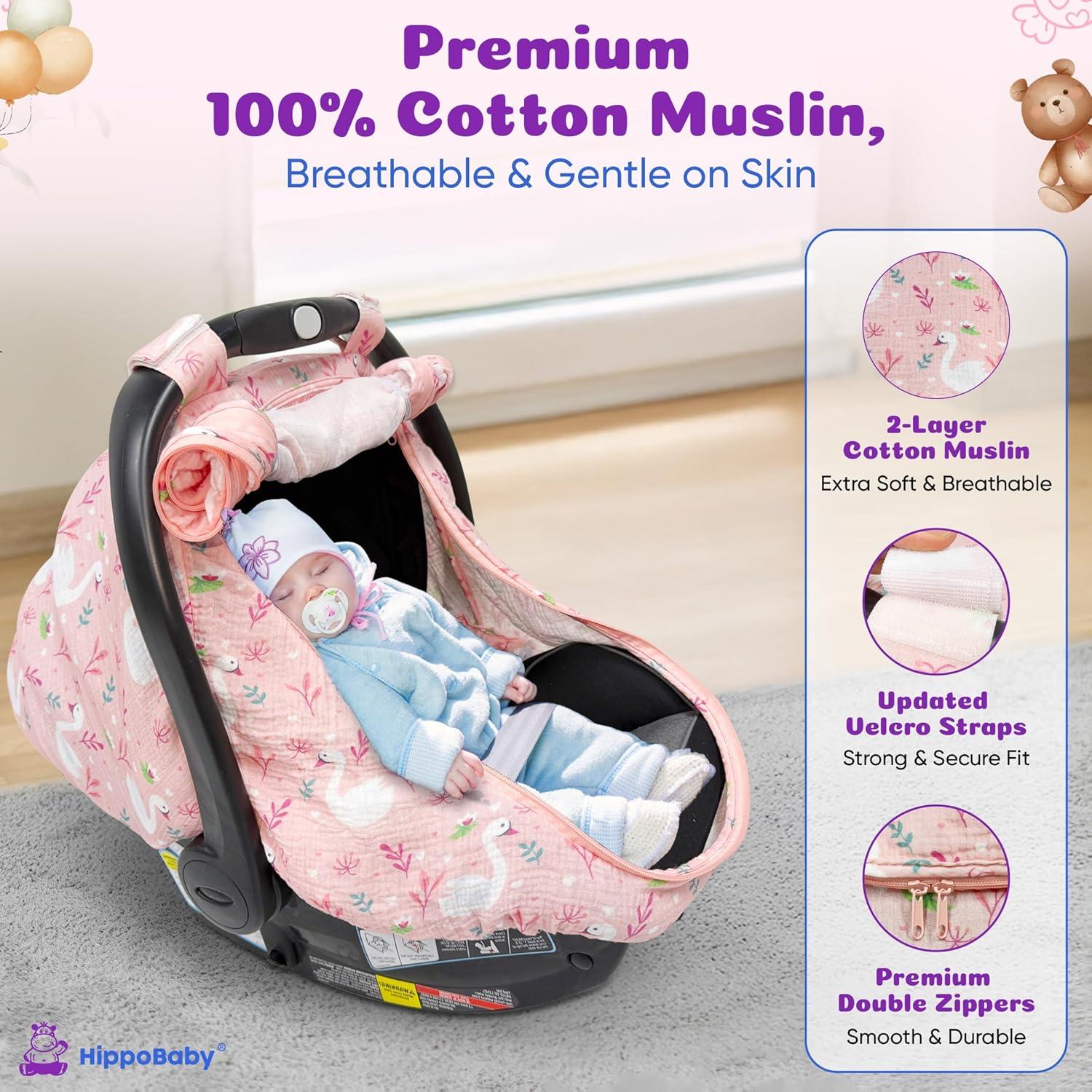 Funda de Asiento de Coche Muselina HippoBaby Flechas 100% Algodón