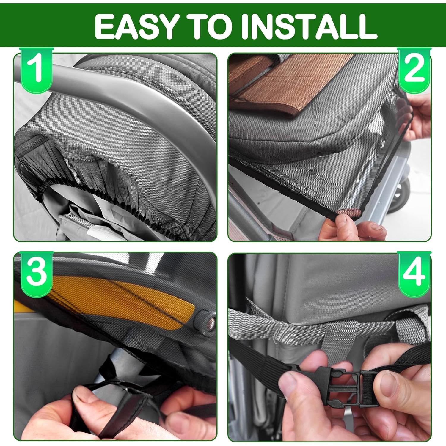 Red para Mosquitos Bebé con Sombrilla Ajustable - Negro