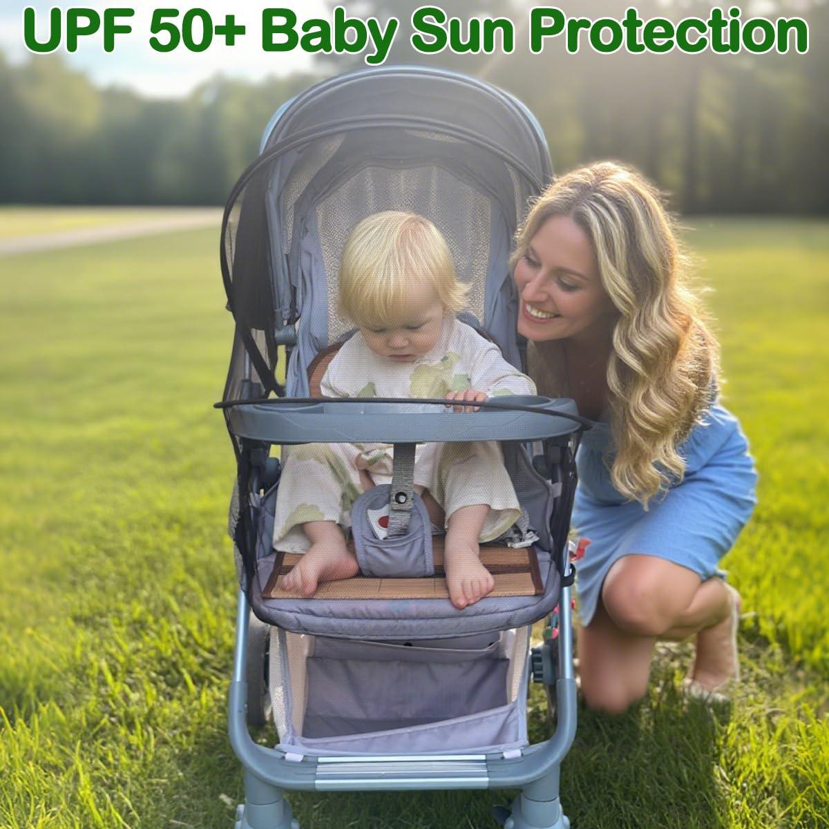 Red para Mosquitos Bebé con Sombrilla Ajustable - Negro