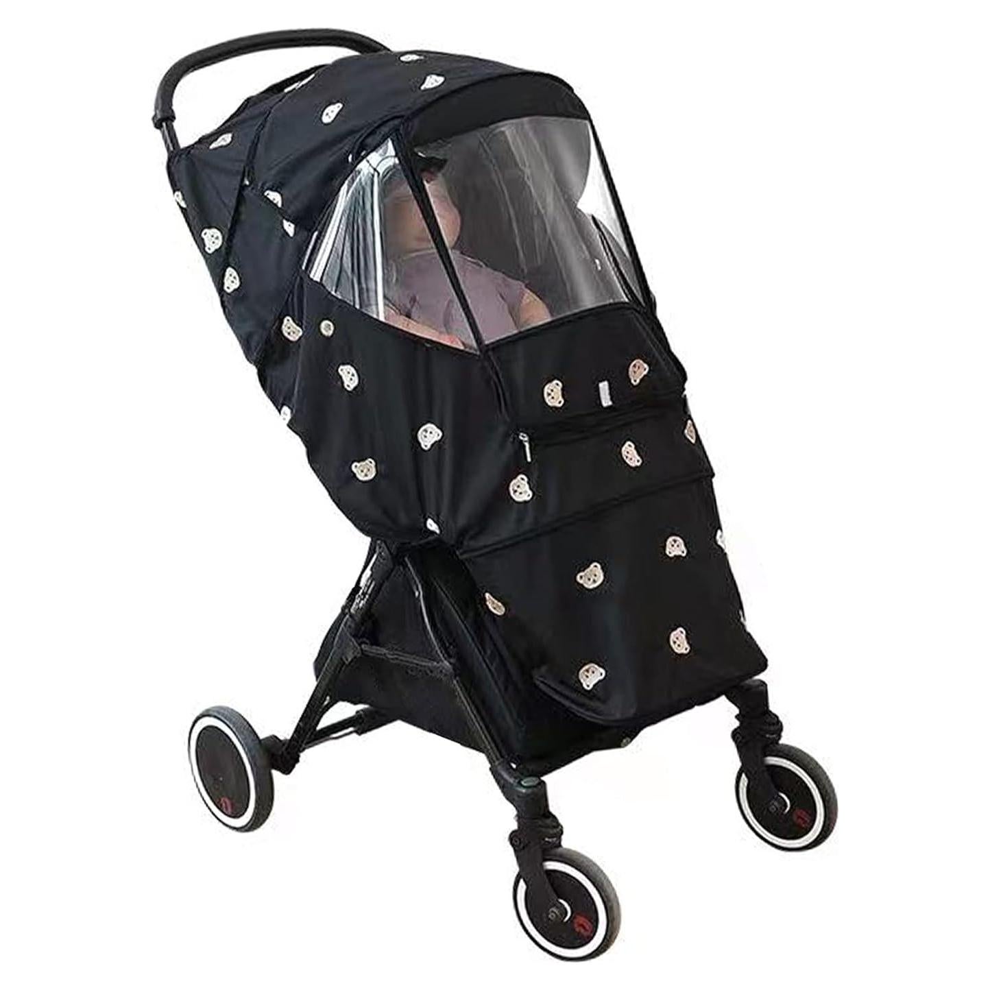 Cubierta de Lluvia para Cochecito VINGVO - Tela Oxford, Patrón Oso