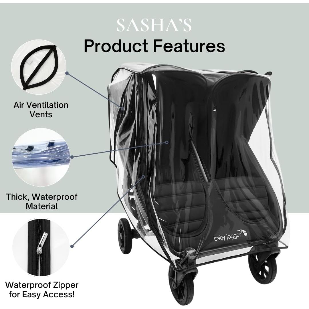 Funda Doble para Lluvia SASHA para Cochecito Baby Jogger Mini GT2