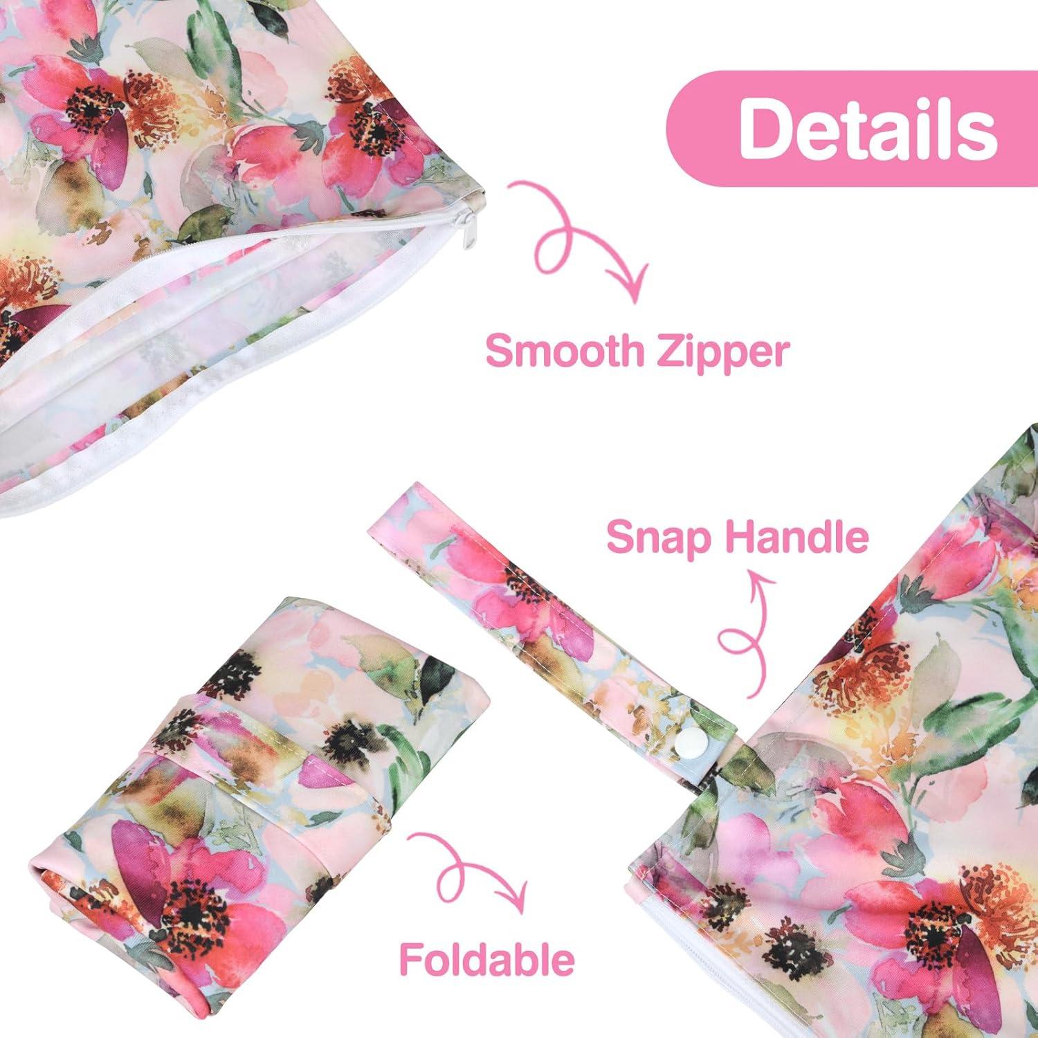 Bolsa Húmeda Impermeable Eaxin Floral - 2 Paquetes Reutilizables