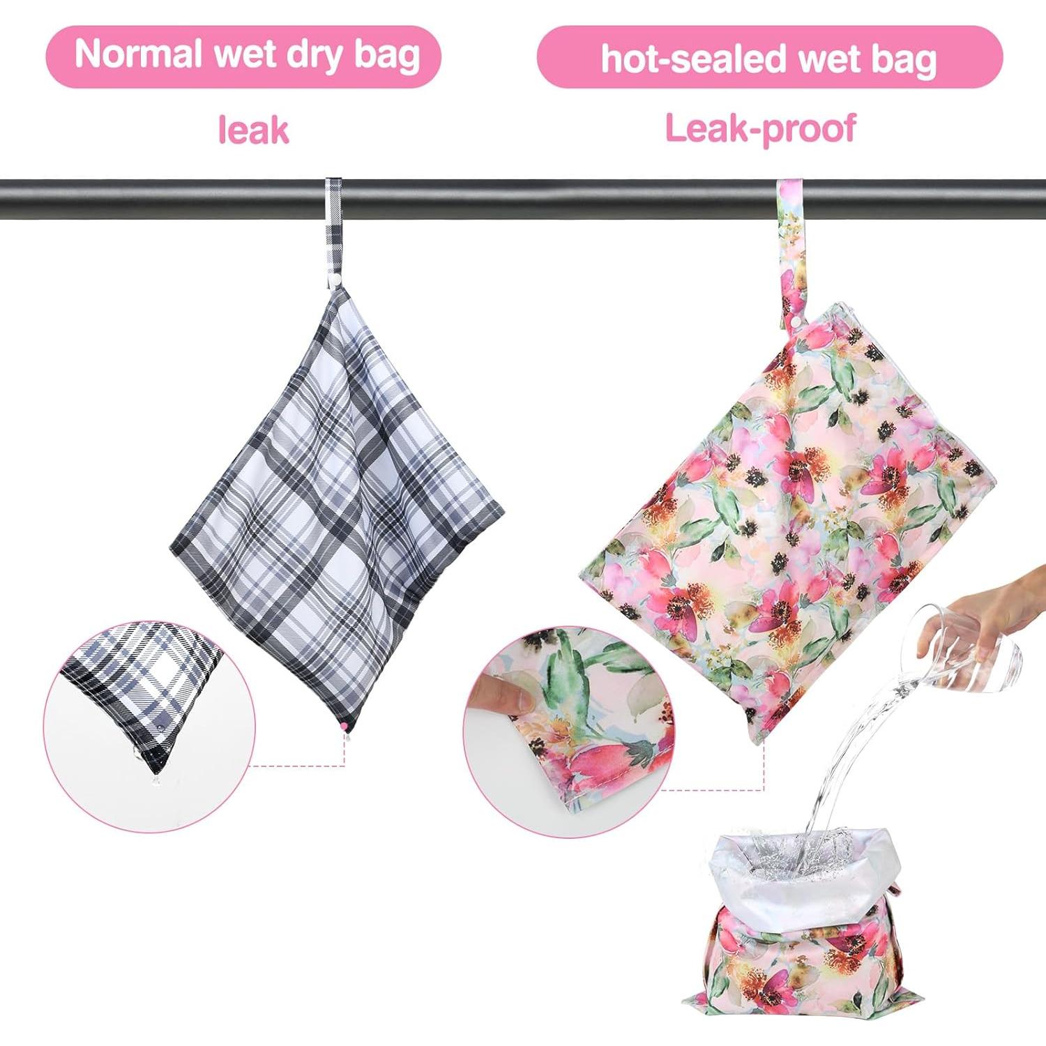 Bolsa Húmeda Impermeable Eaxin Floral - 2 Paquetes Reutilizables