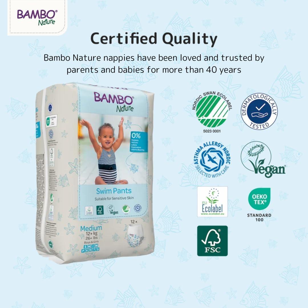 Pantalones de Baño Desechables Bambo Nature Mediano 12 Unidades